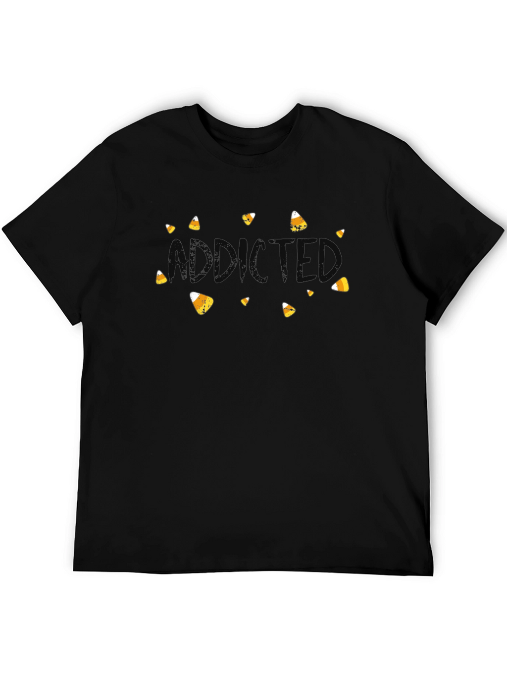 Candy Corn Addicted Black T-Shirt