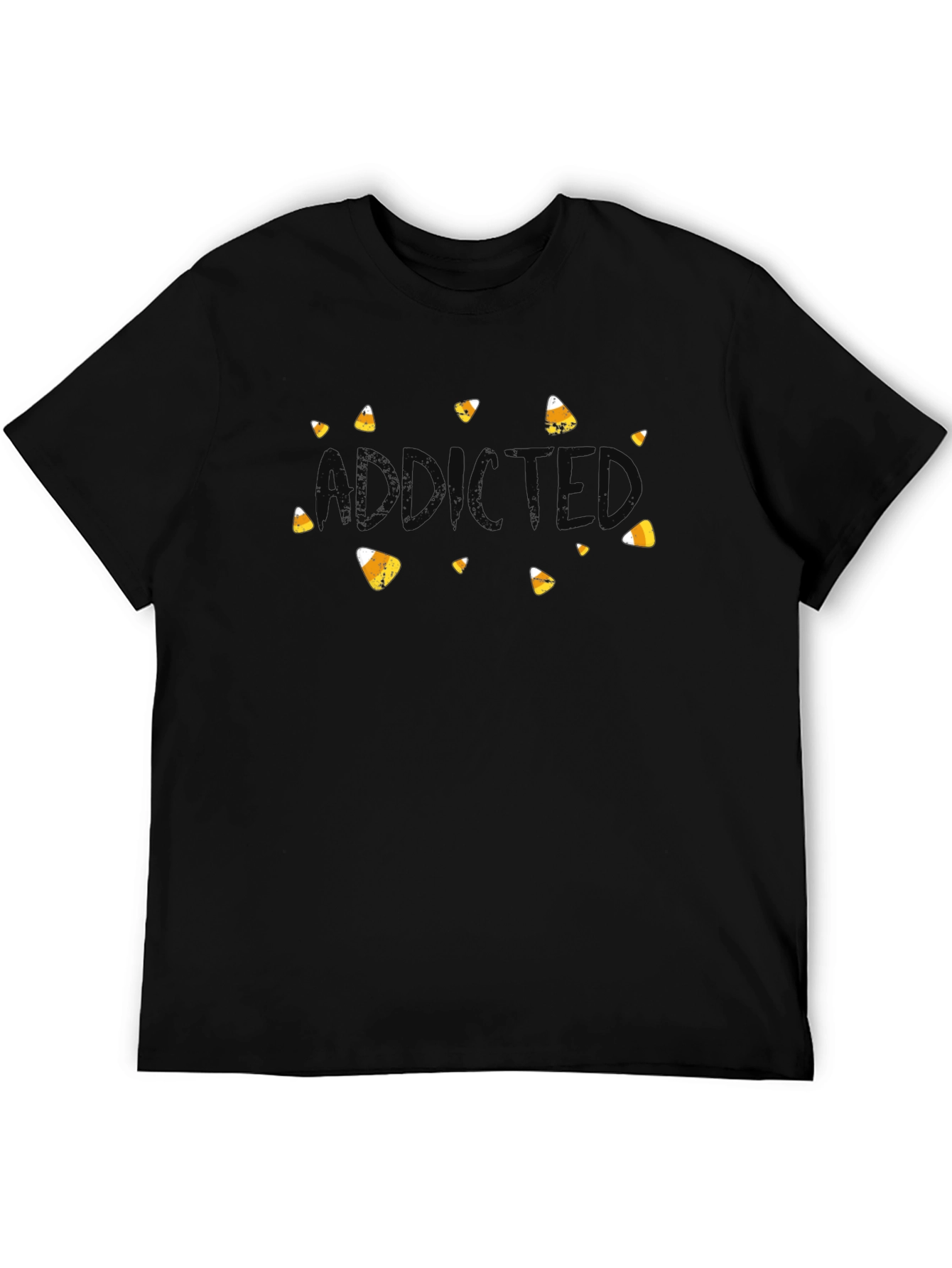 Candy Corn Addicted Black T-Shirt