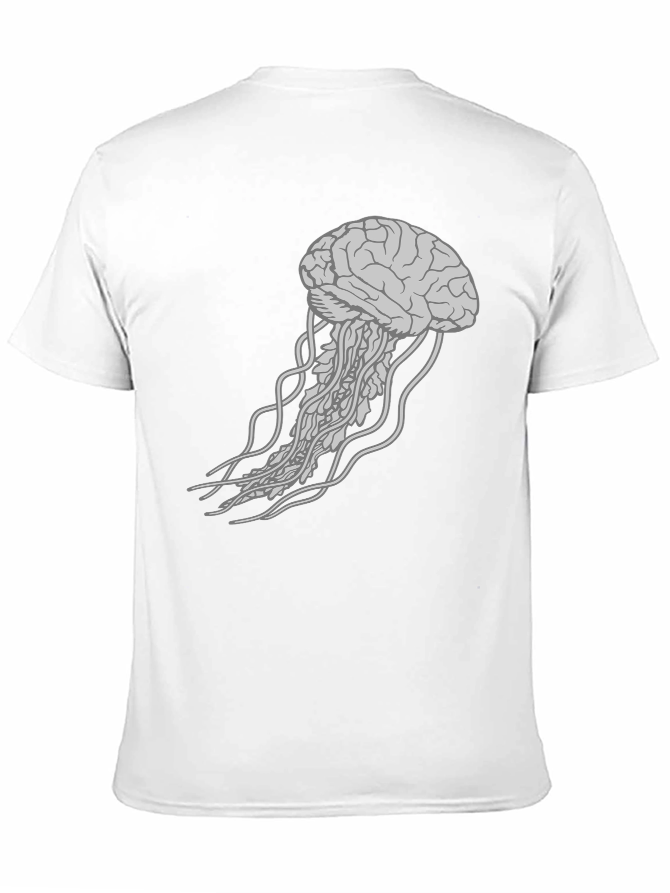 Brain Jellyfish Graphic Tee - Black Cotton T-Shirt