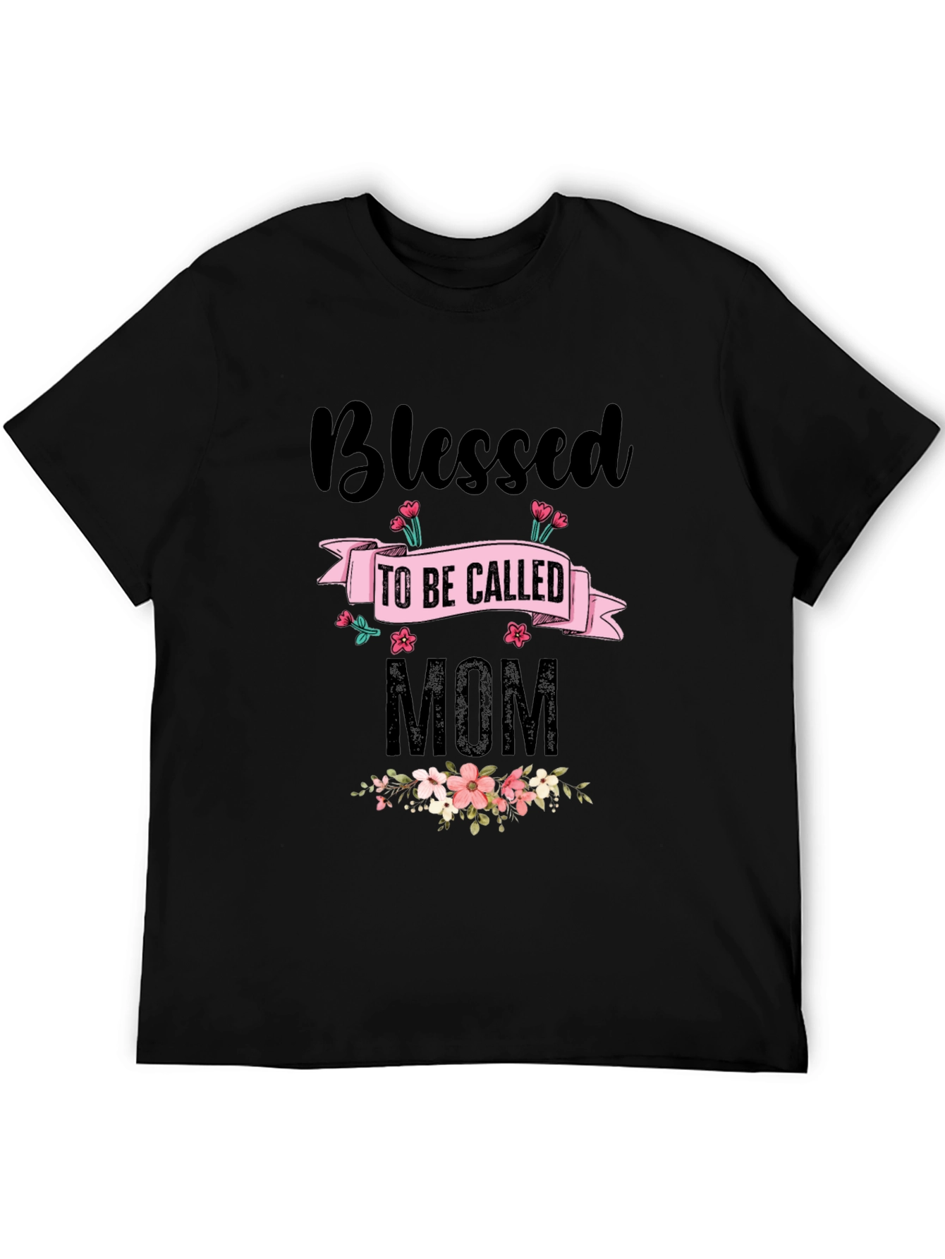 Blessed Mom Floral Graphic T-Shirt
