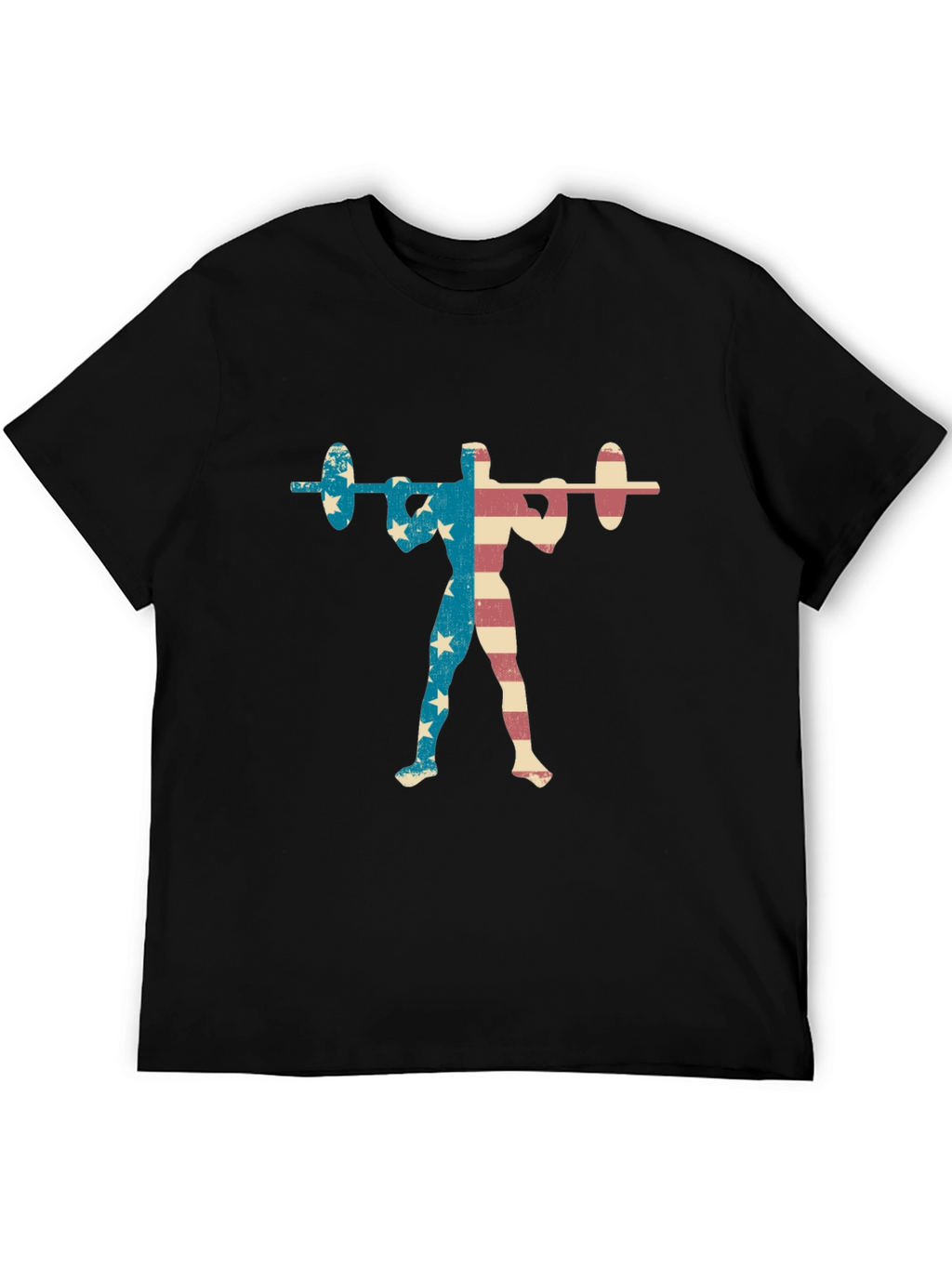 Patriotic Weightlifter T-Shirt - USA Flag Design