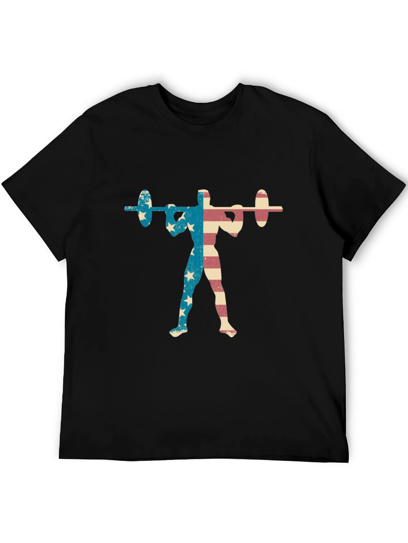Patriotic Weightlifter T-Shirt - USA Flag Design