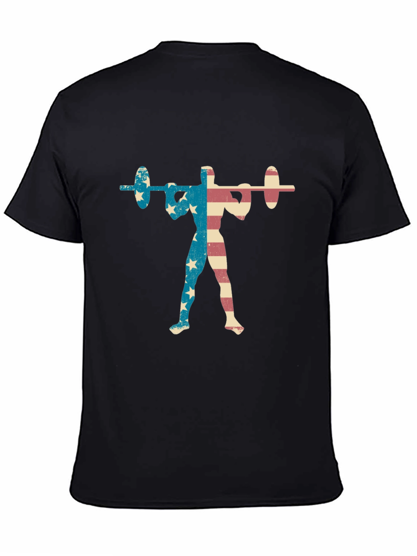 Patriotic Weightlifter T-Shirt - USA Flag Design