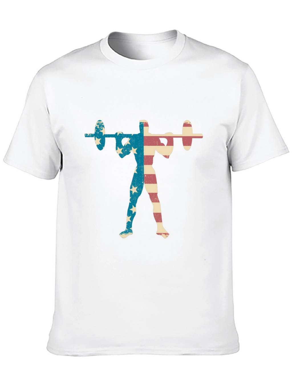 Patriotic Weightlifter T-Shirt - USA Flag Design