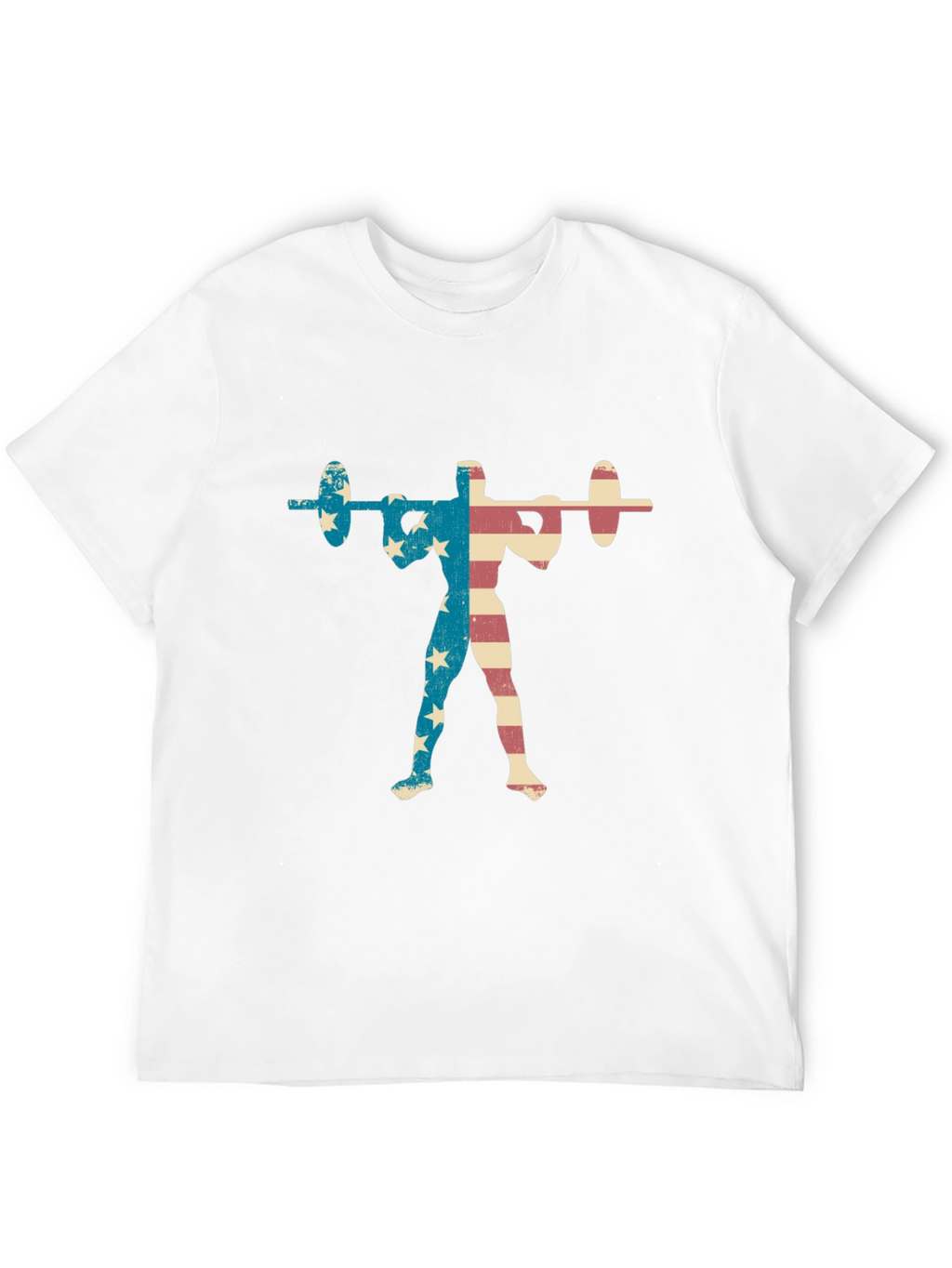 Patriotic Weightlifter T-Shirt - USA Flag Design