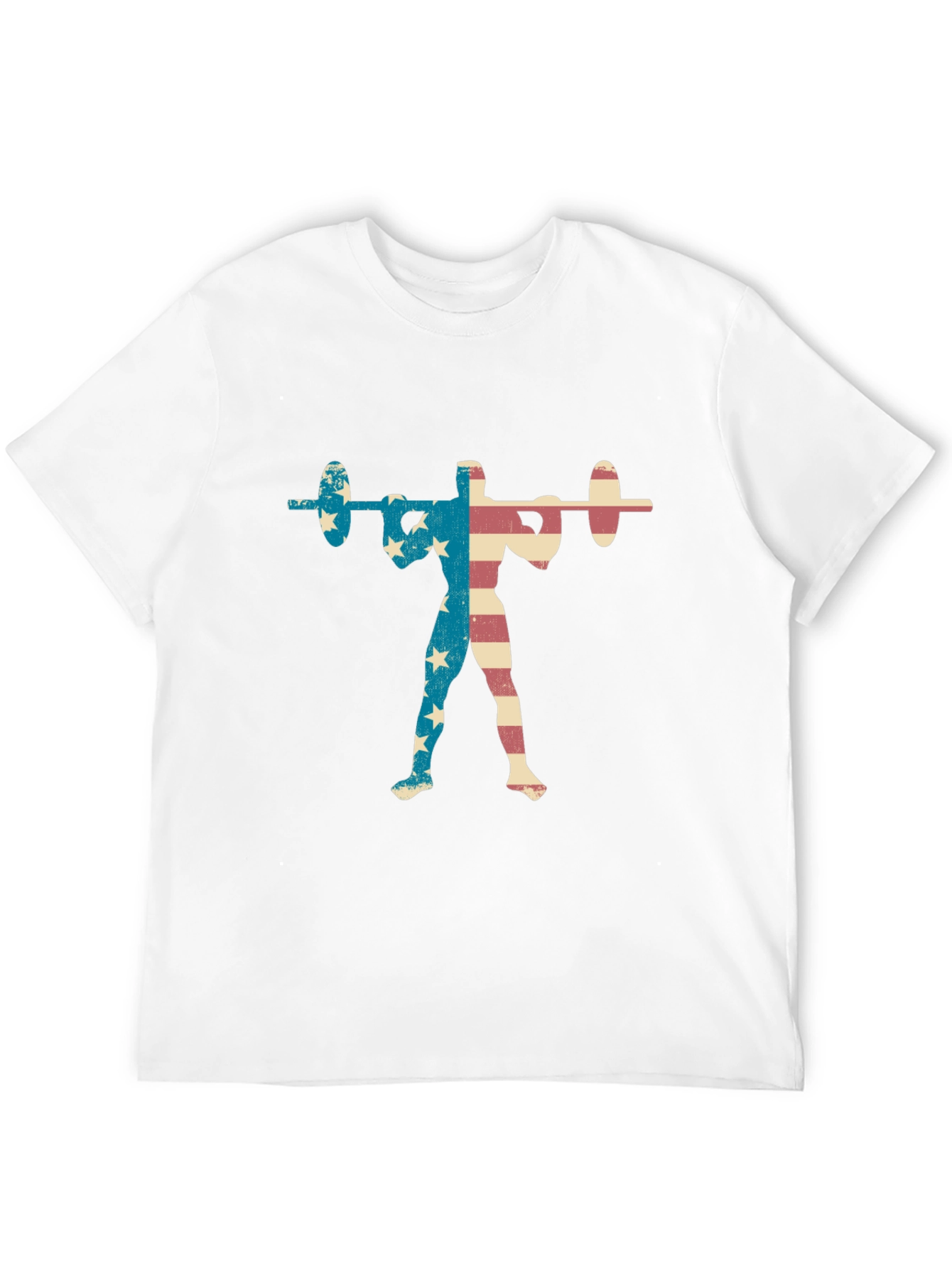 Patriotic Weightlifter T-Shirt - USA Flag Design
