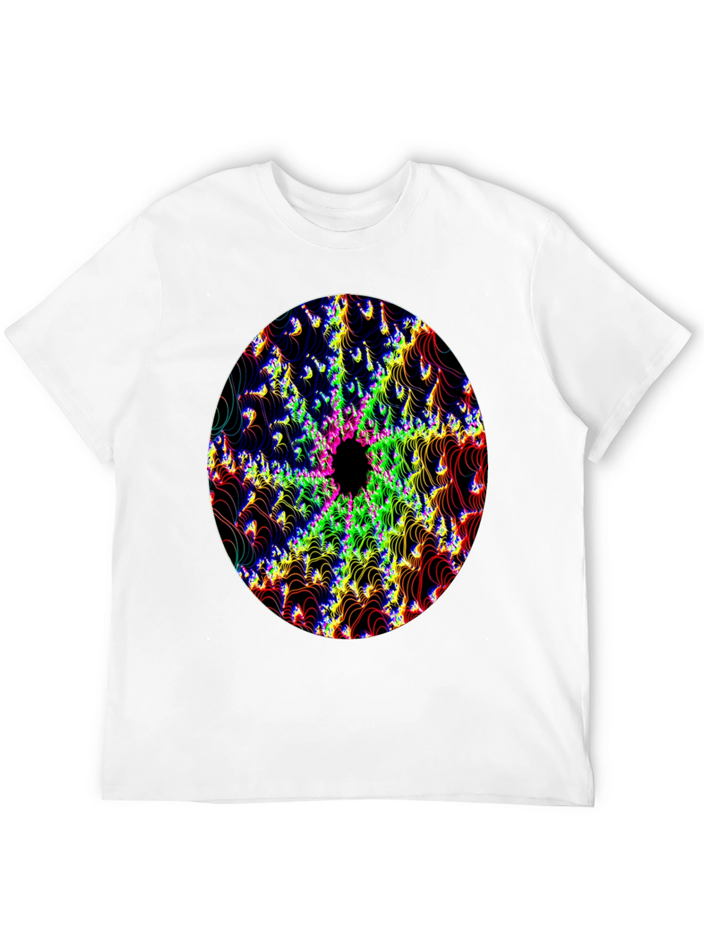 Psychedelic Fractal Graphic Black T-Shirt