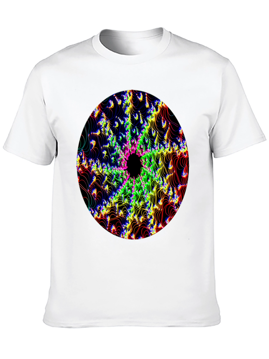 Psychedelic Fractal Graphic Black T-Shirt