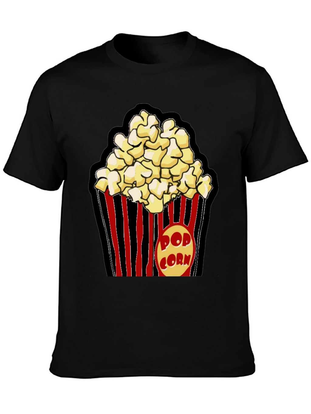 Popcorn Graphic Black T-Shirt