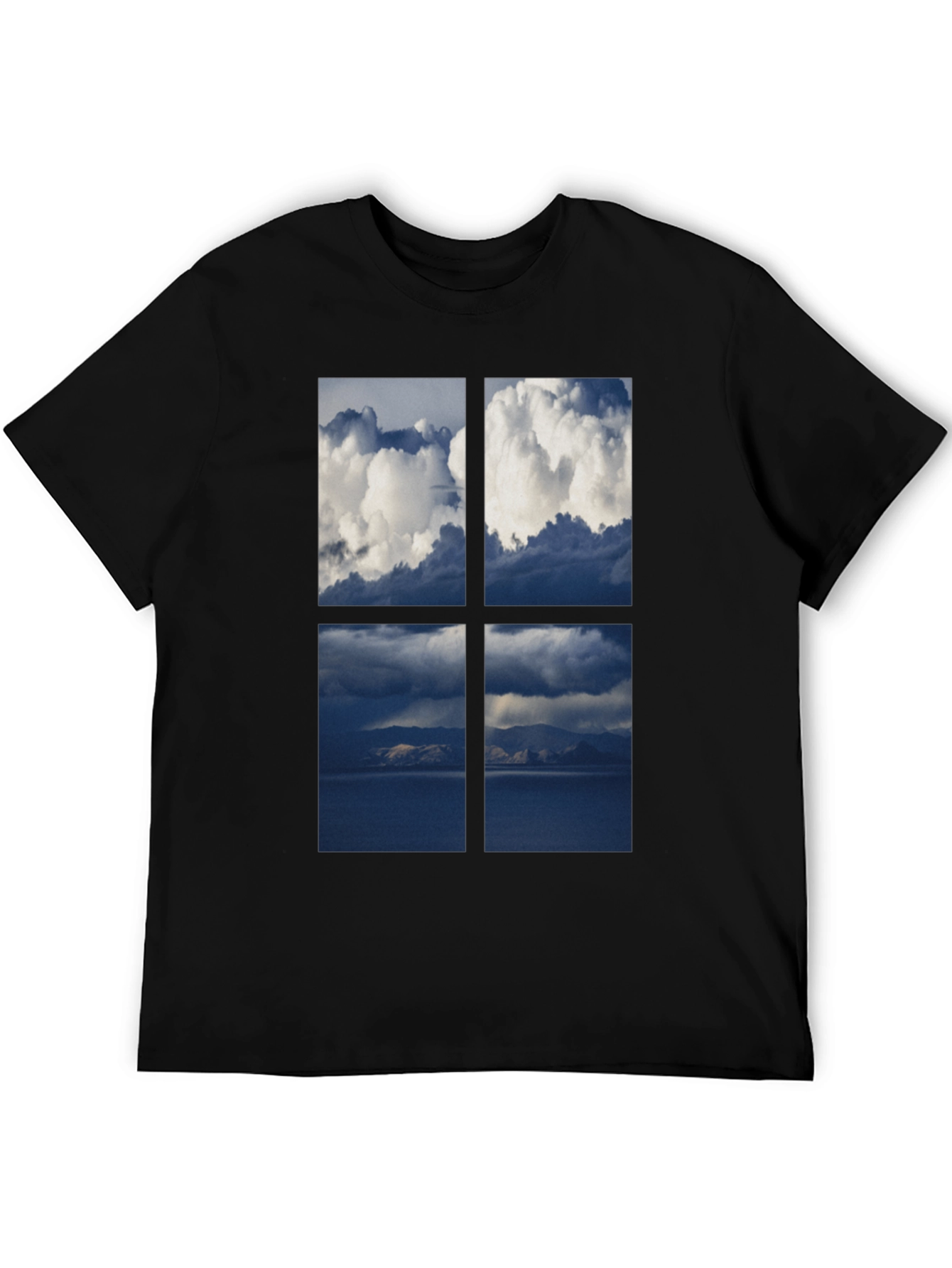 Sky Window T-Shirt - Black Cotton Tee