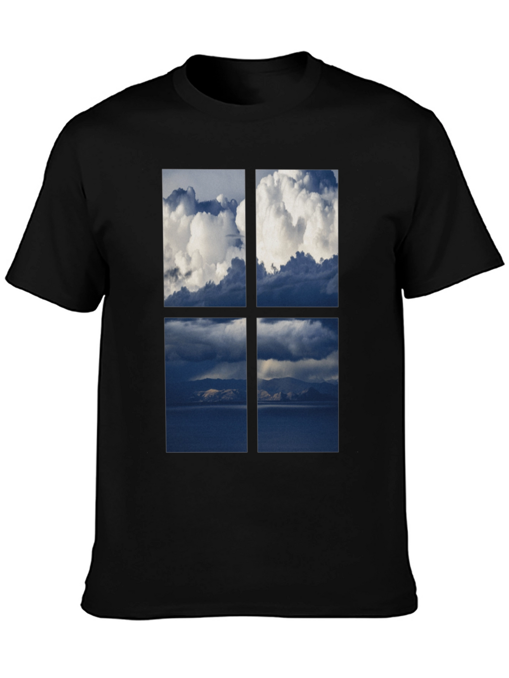 Sky Window T-Shirt - Black Cotton Tee