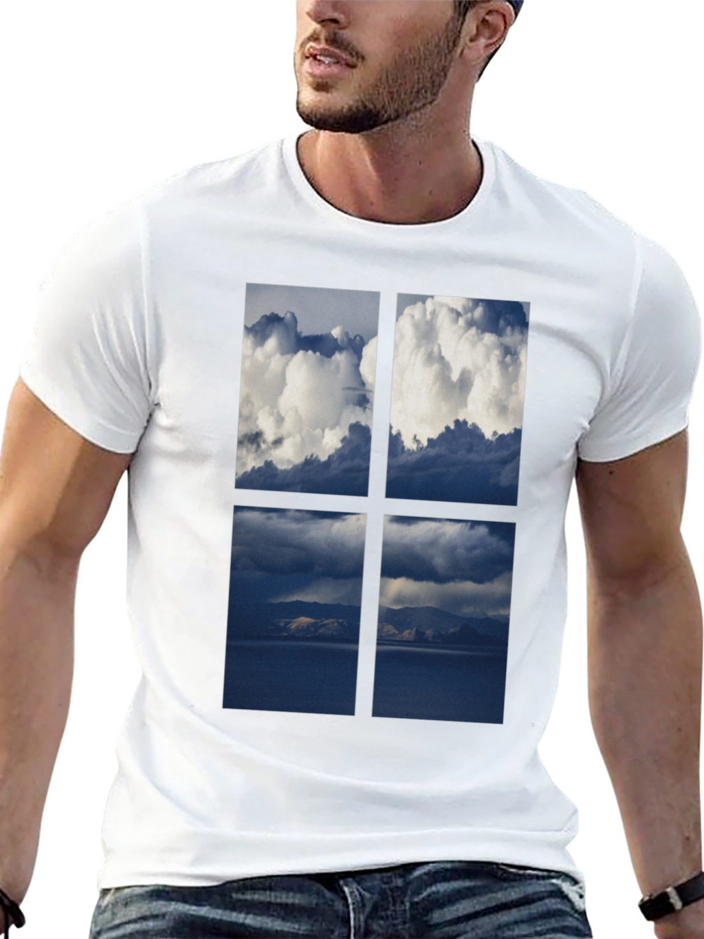 Sky Window T-Shirt - Black Cotton Tee