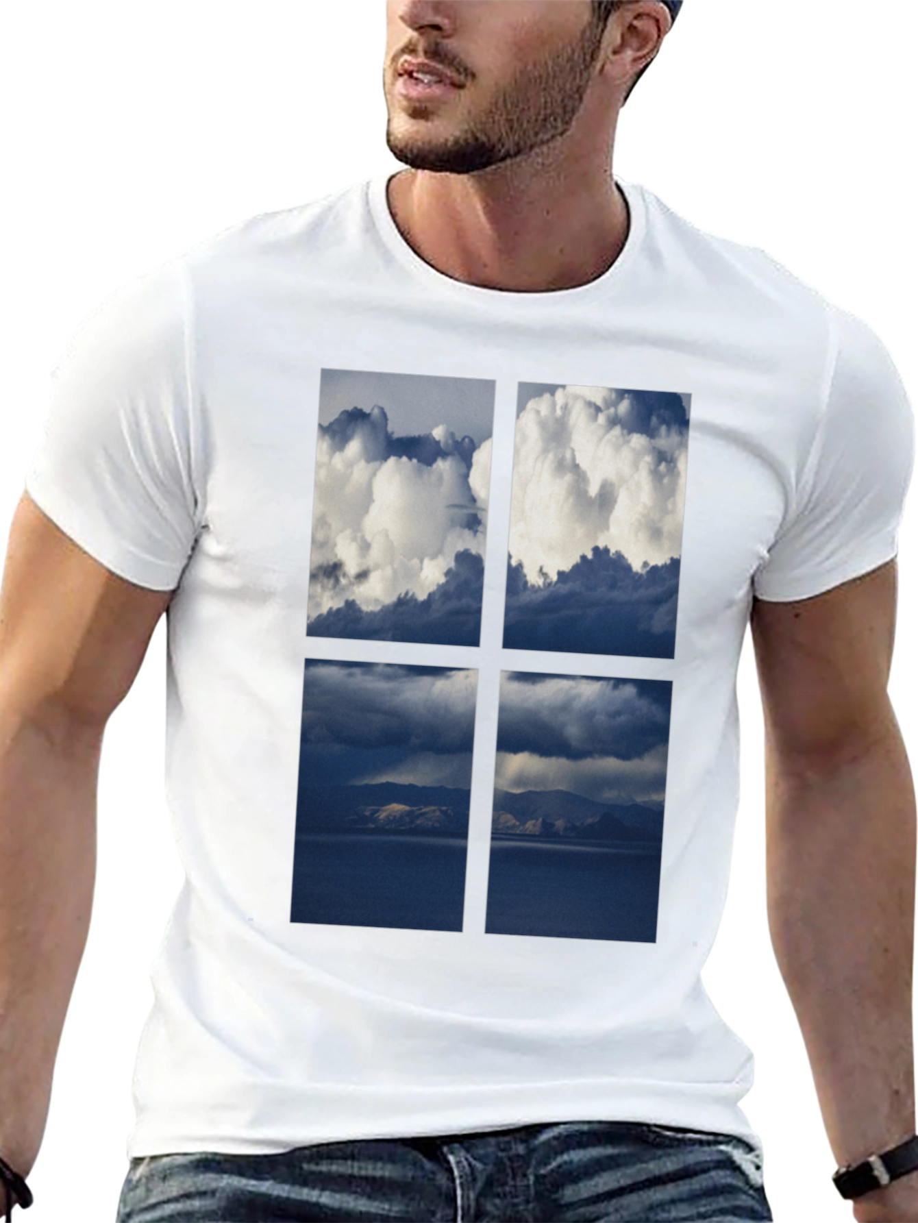 Sky Window T-Shirt - Black Cotton Tee