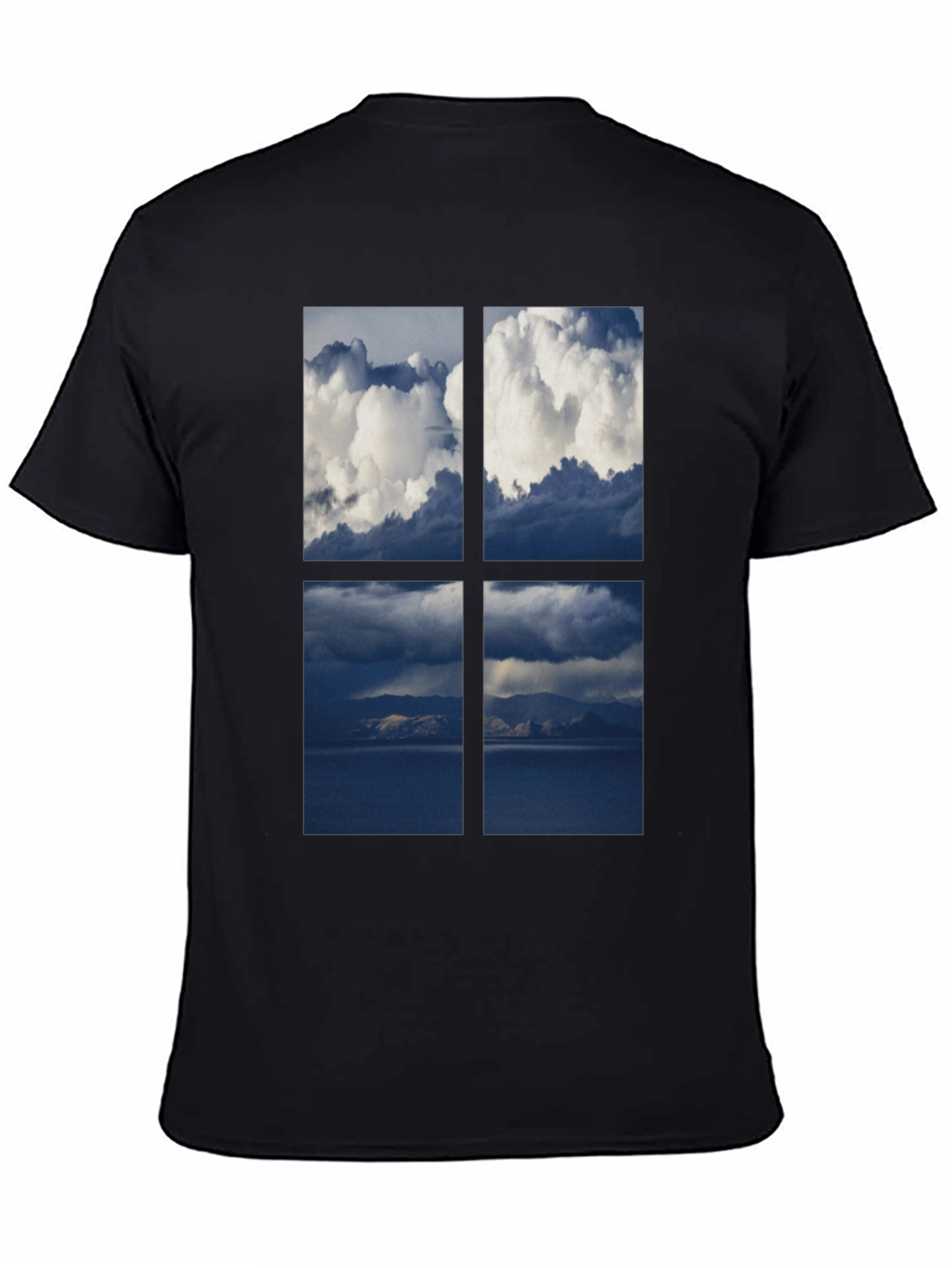 Sky Window T-Shirt - Black Cotton Tee