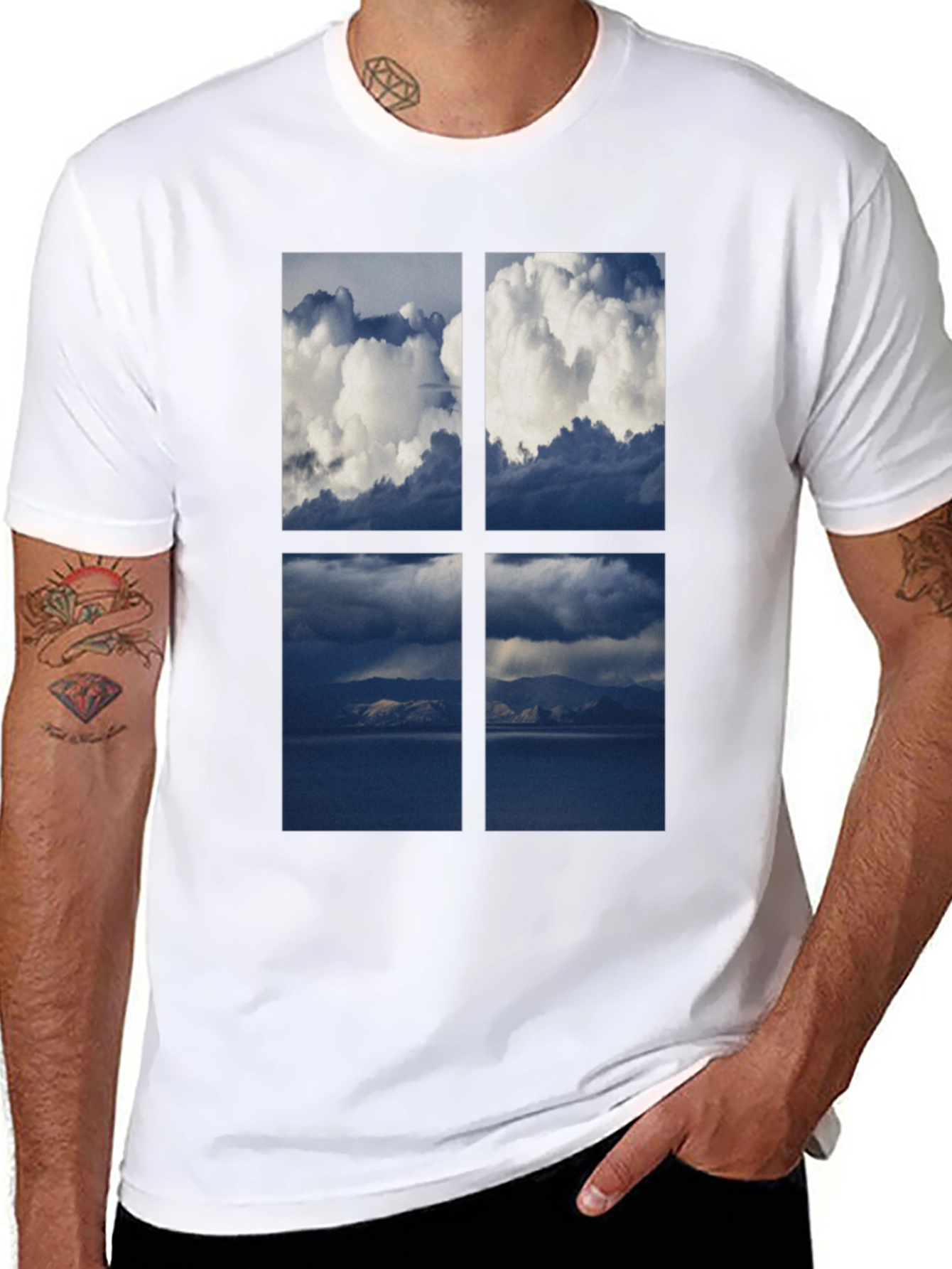 Sky Window T-Shirt - Black Cotton Tee