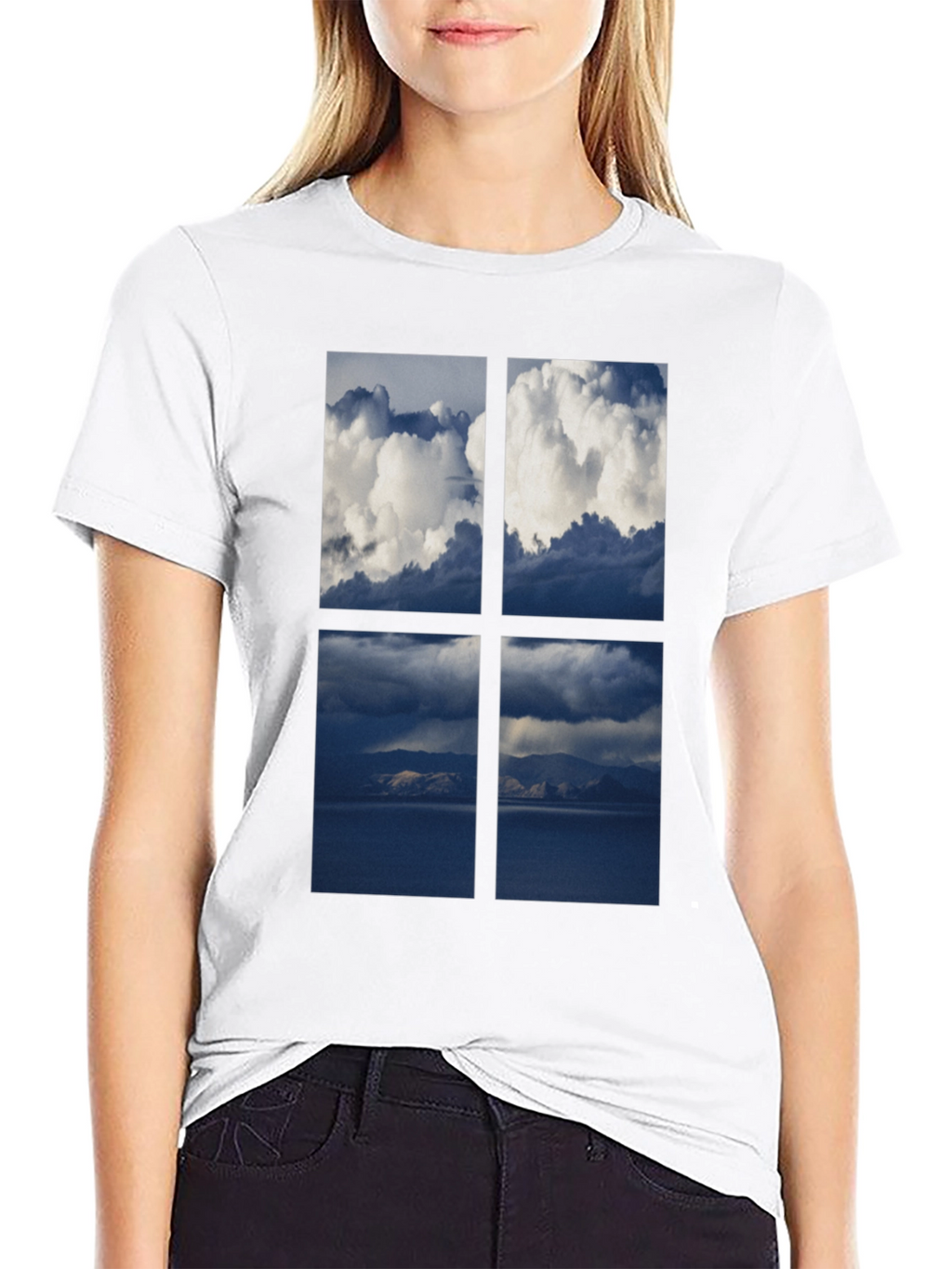 Sky Window T-Shirt - Black Cotton Tee