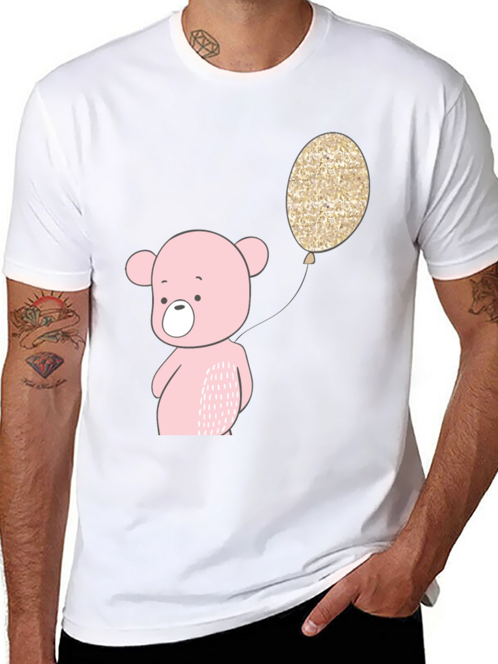 Cute Bear with Balloon Graphic Tee