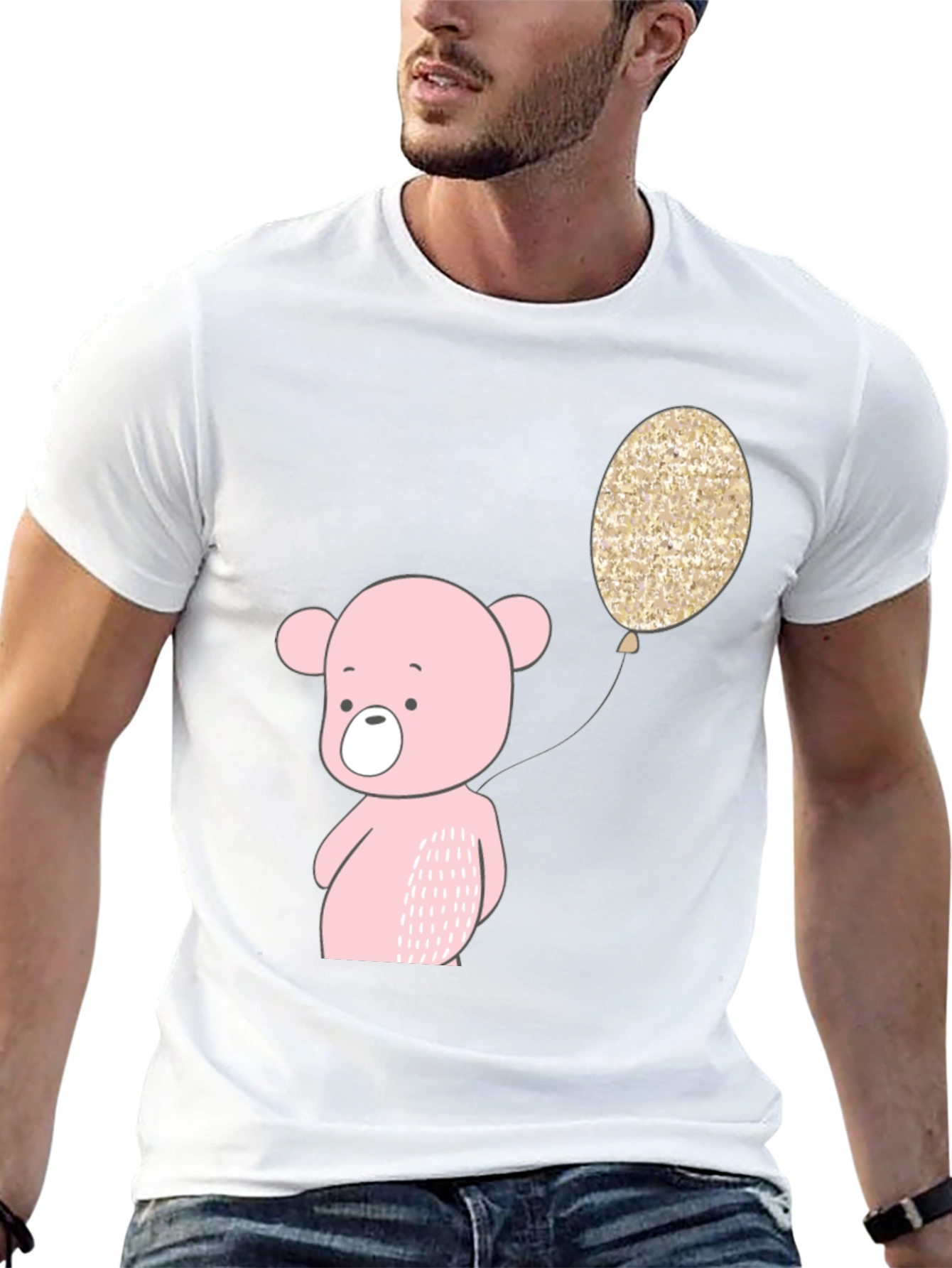 Cute Bear with Balloon Graphic Tee