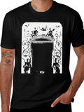 Ornate Doorway Graphic Tee - Black Cotton