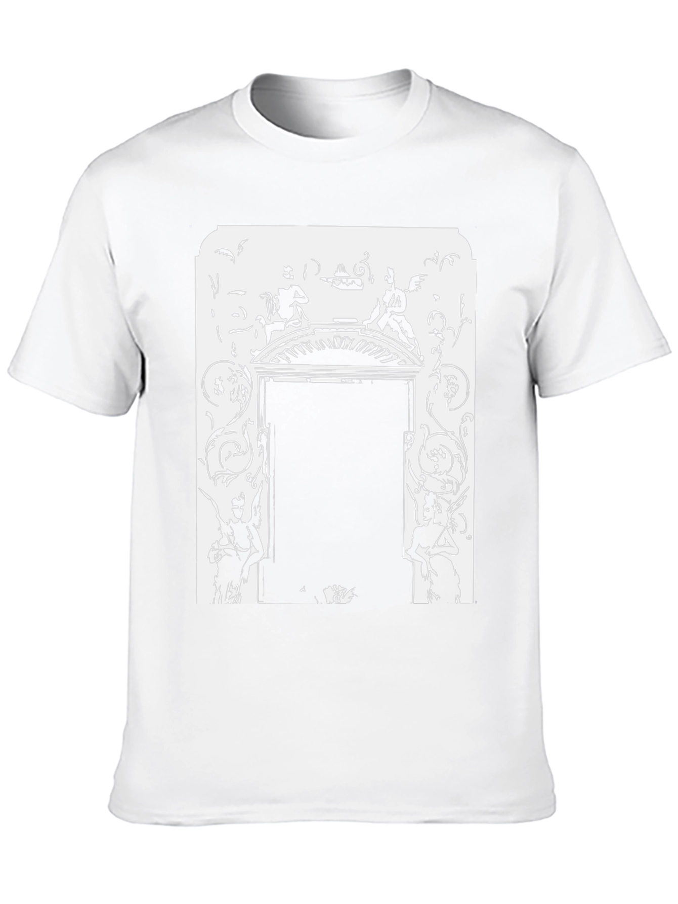 Ornate Doorway Graphic Tee - Black Cotton