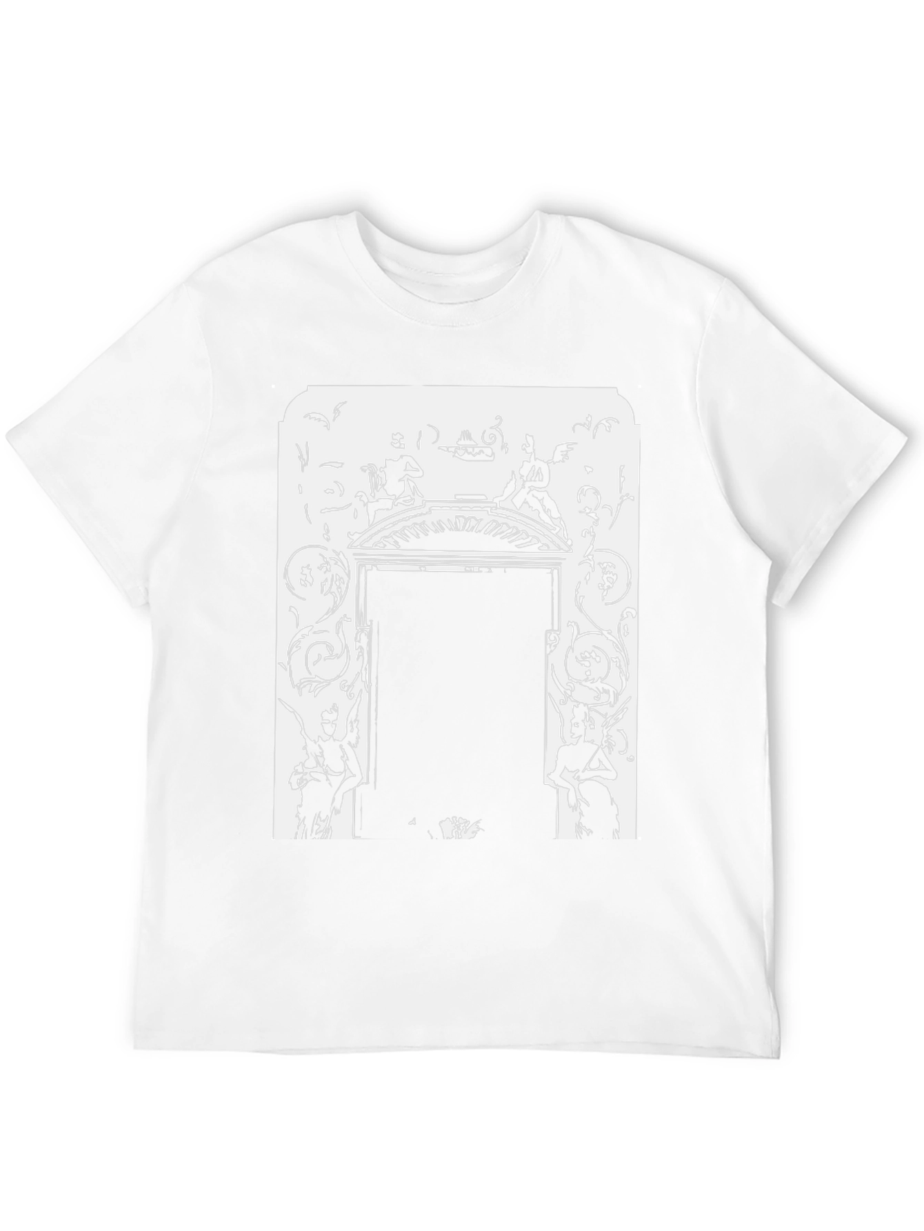 Ornate Doorway Graphic Tee - Black Cotton
