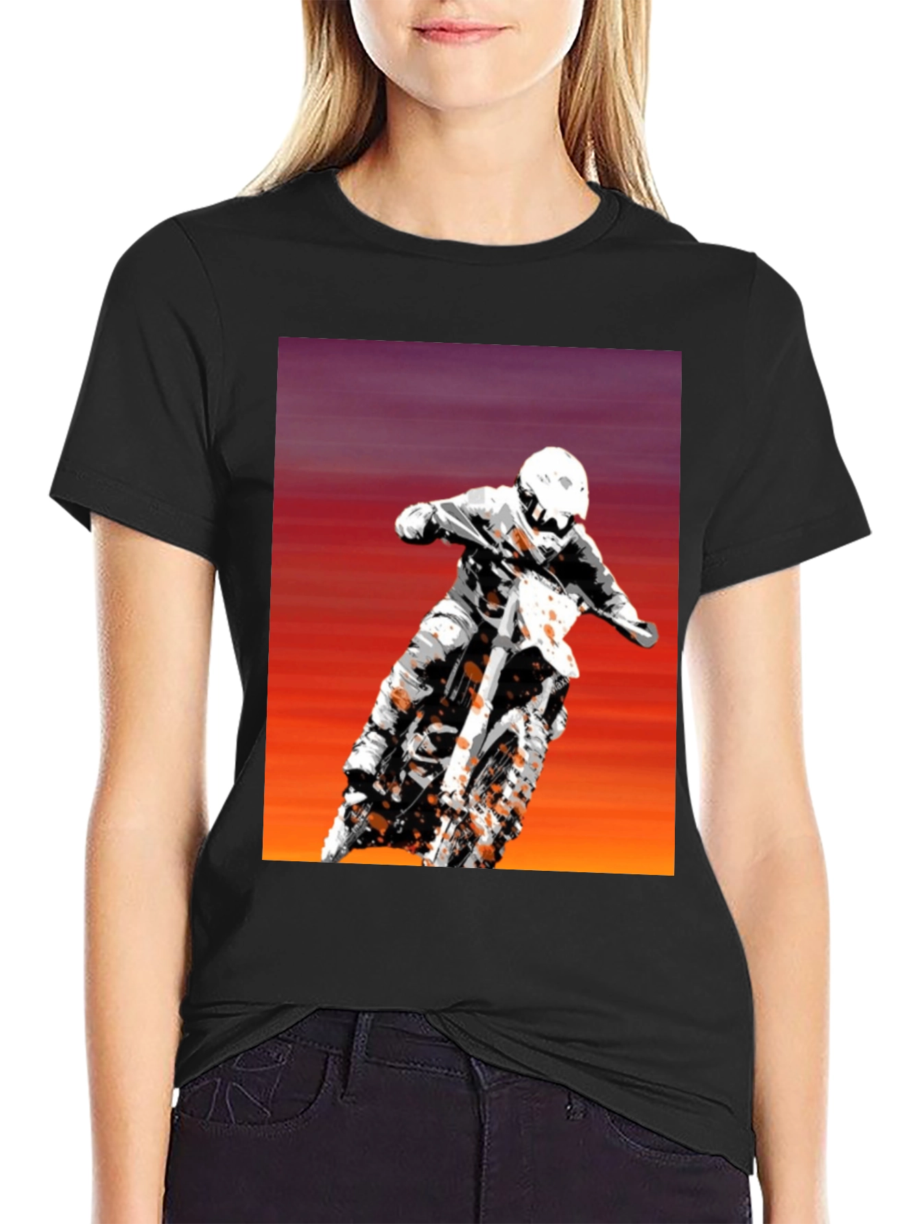 Motocross Rider Graphic Tee - Black