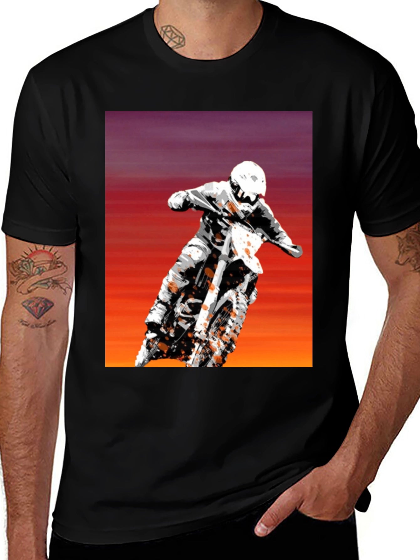 Motocross Rider Graphic Tee - Black