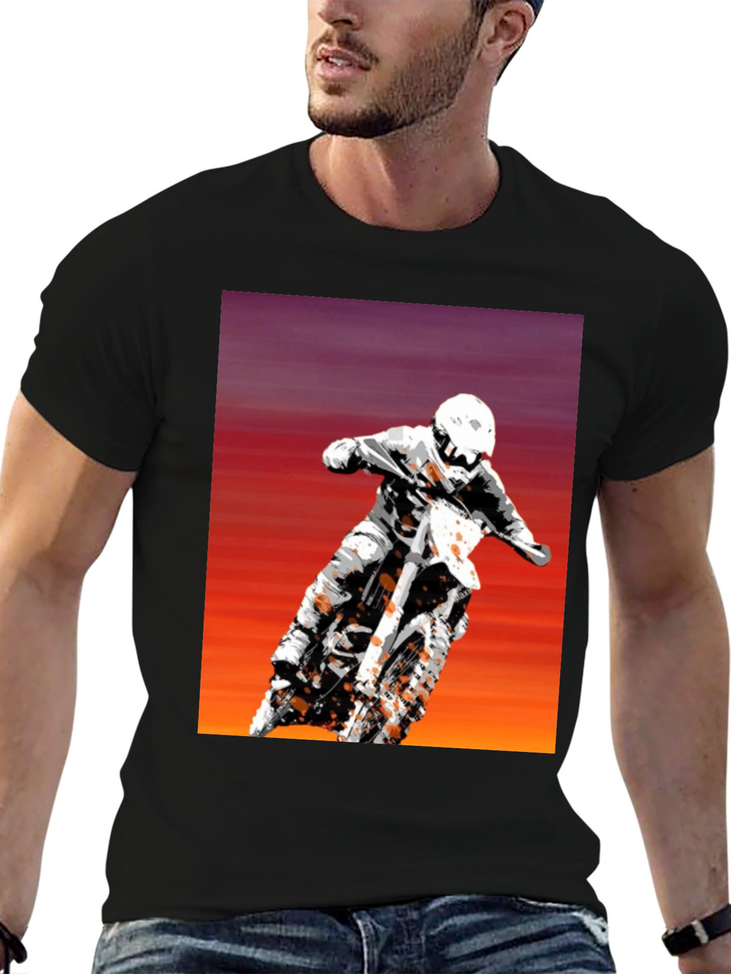 Motocross Rider Graphic Tee - Black