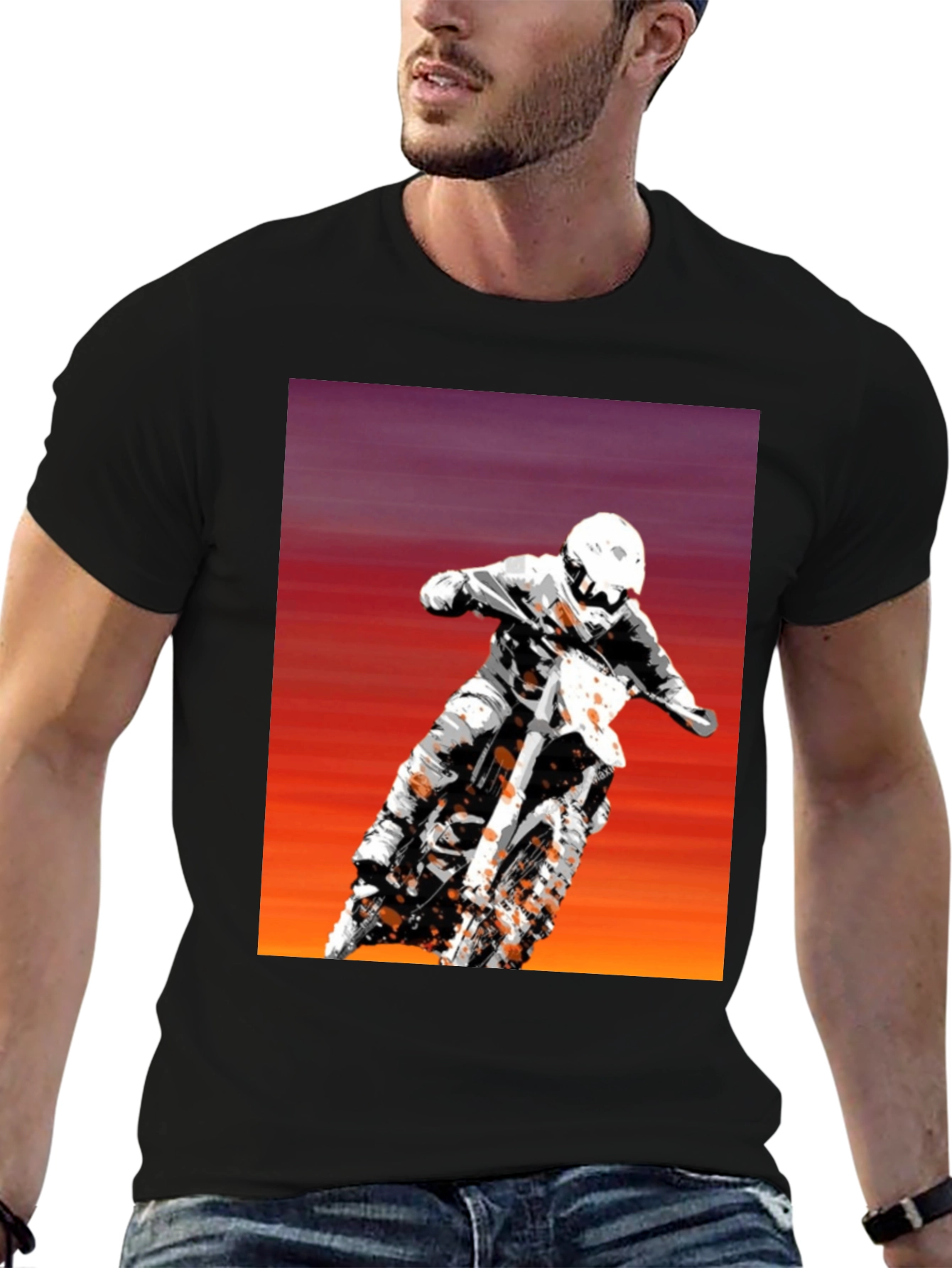 Motocross Rider Graphic Tee - Black