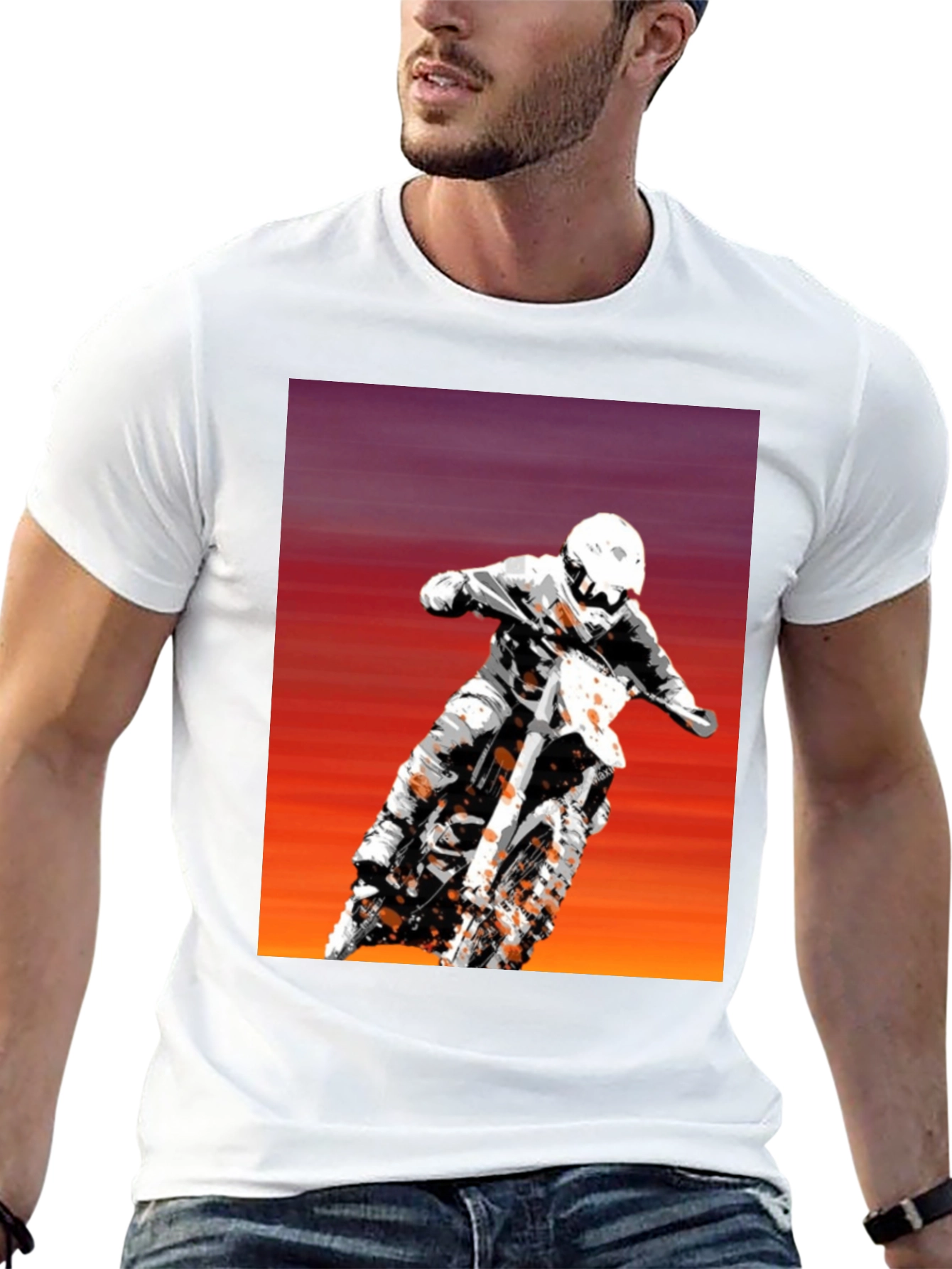 Motocross Rider Graphic Tee - Black