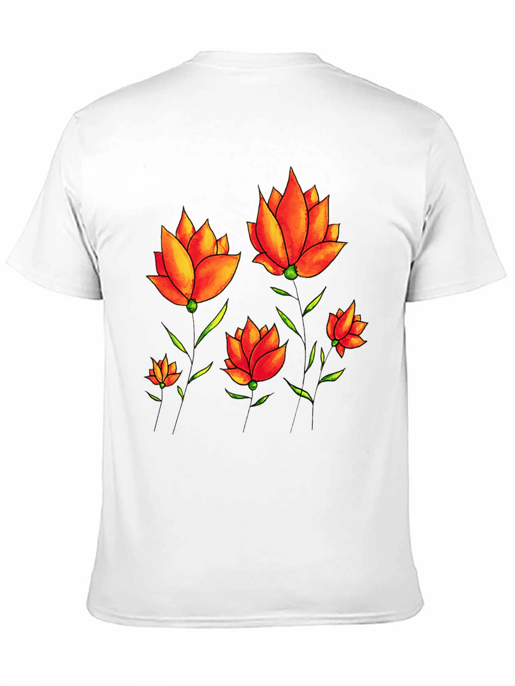 Floral Print Tee - Black