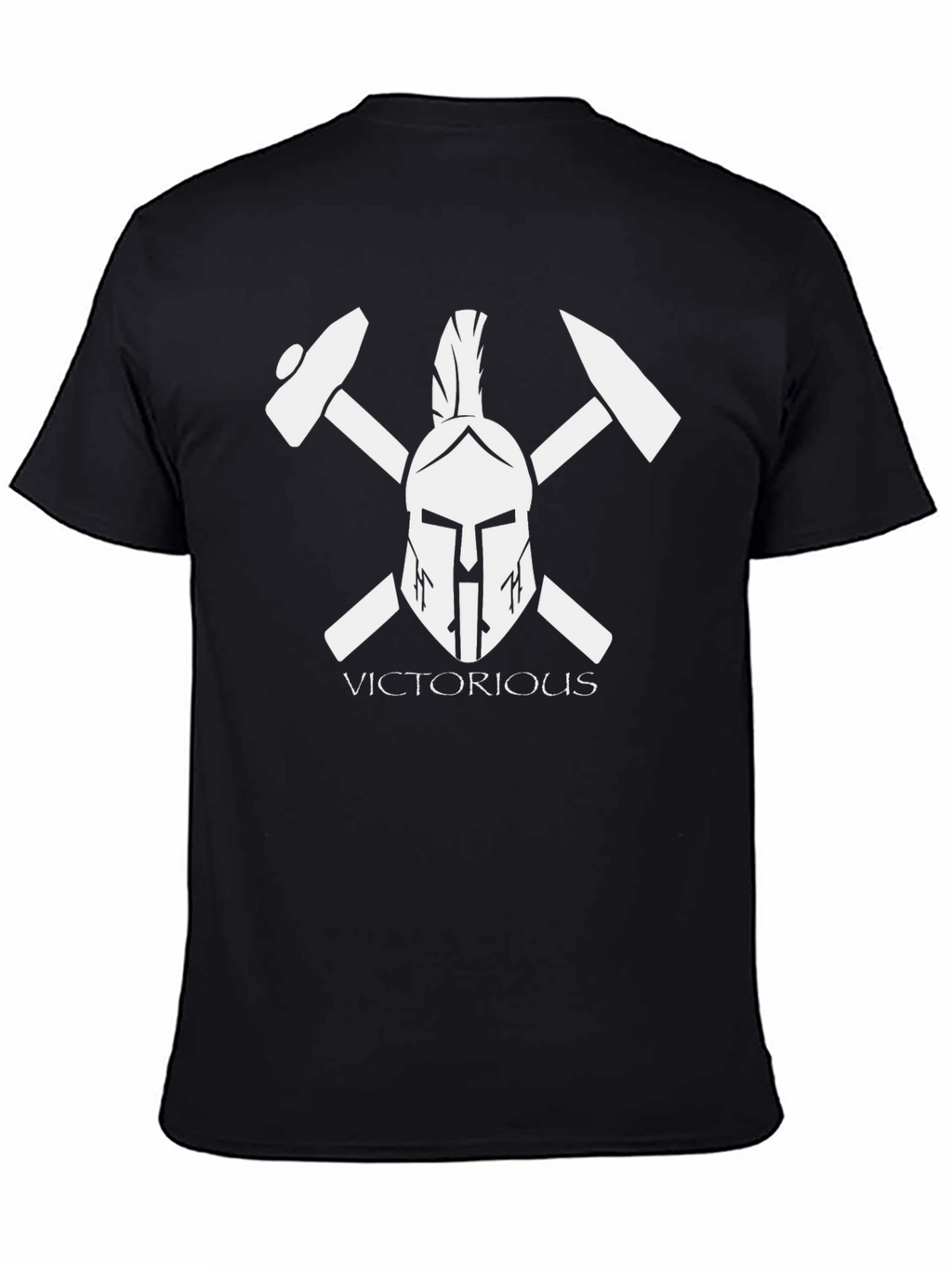 Victorious Spartan Helmet Black T-Shirt