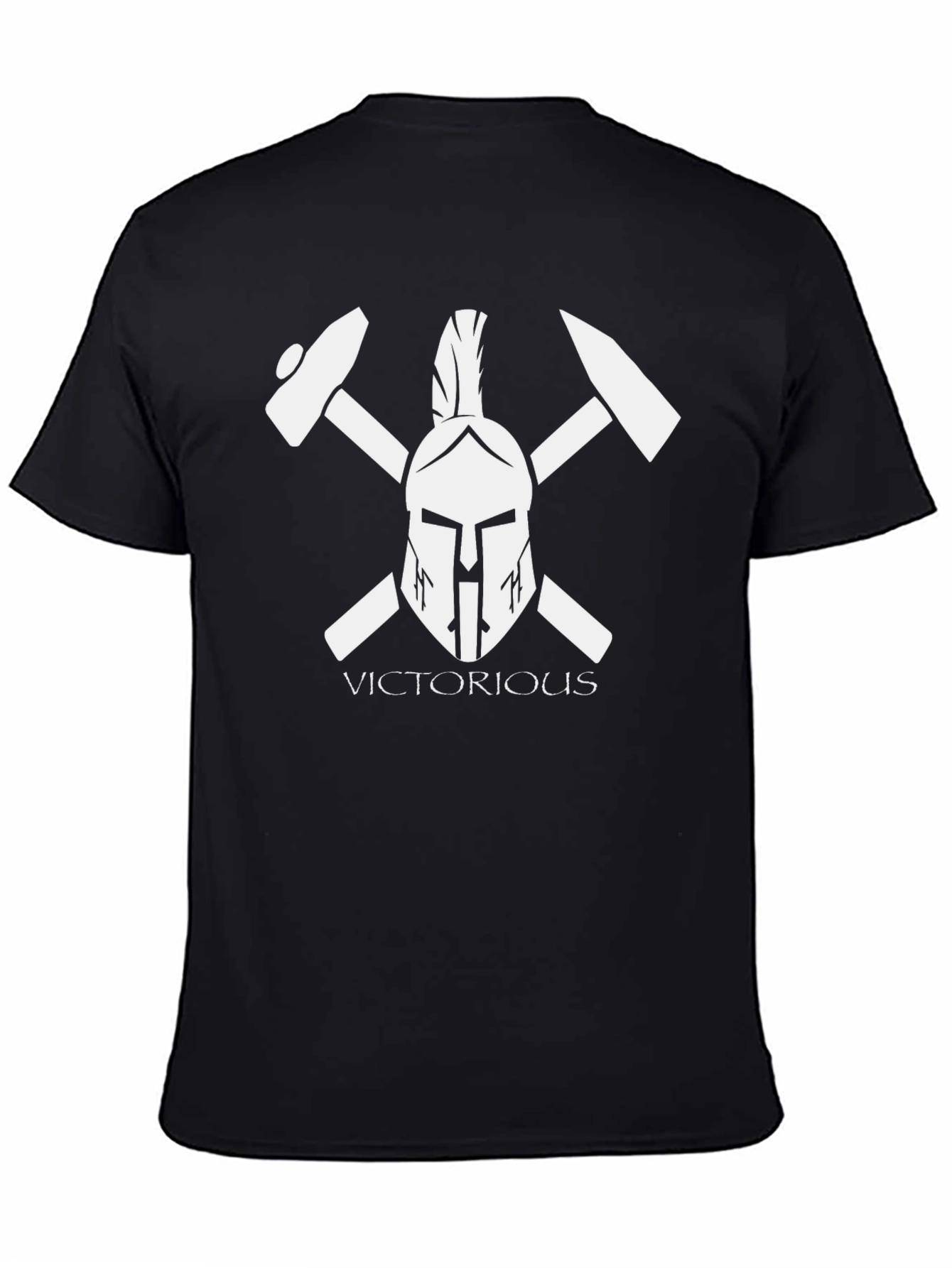Victorious Spartan Helmet Black T-Shirt