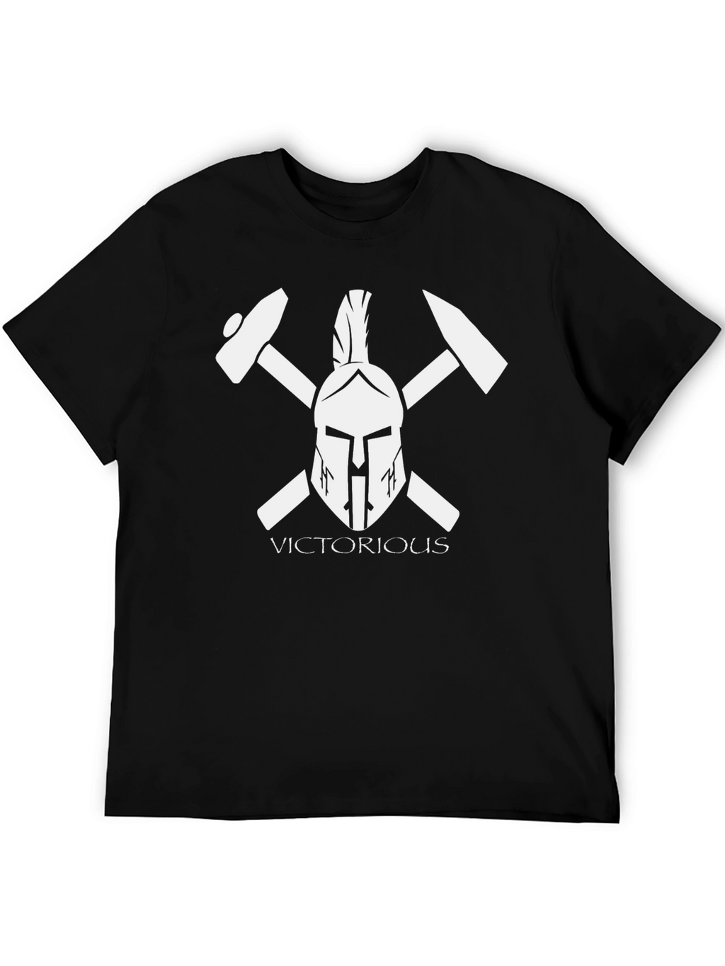 Victorious Spartan Helmet Black T-Shirt