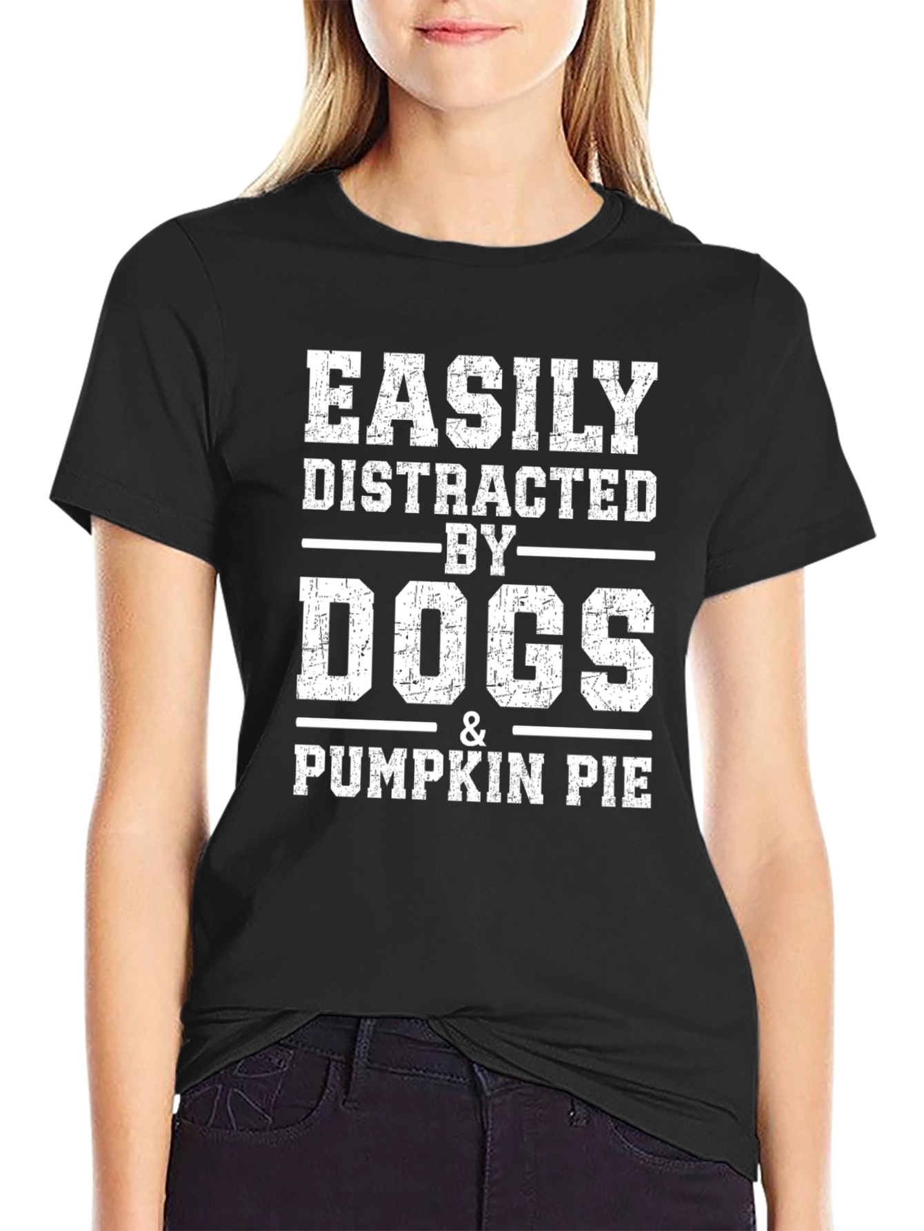Easily Distracted by Dogs and Pumpkin Pie T-Shirt
