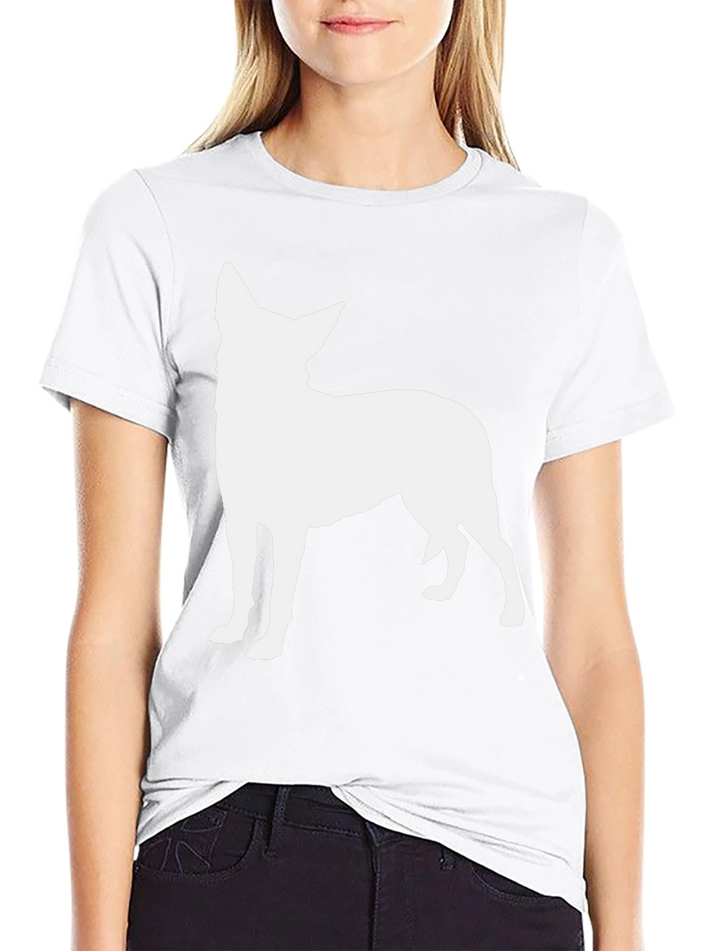 Dog Silhouette Graphic Tee - Black Cotton