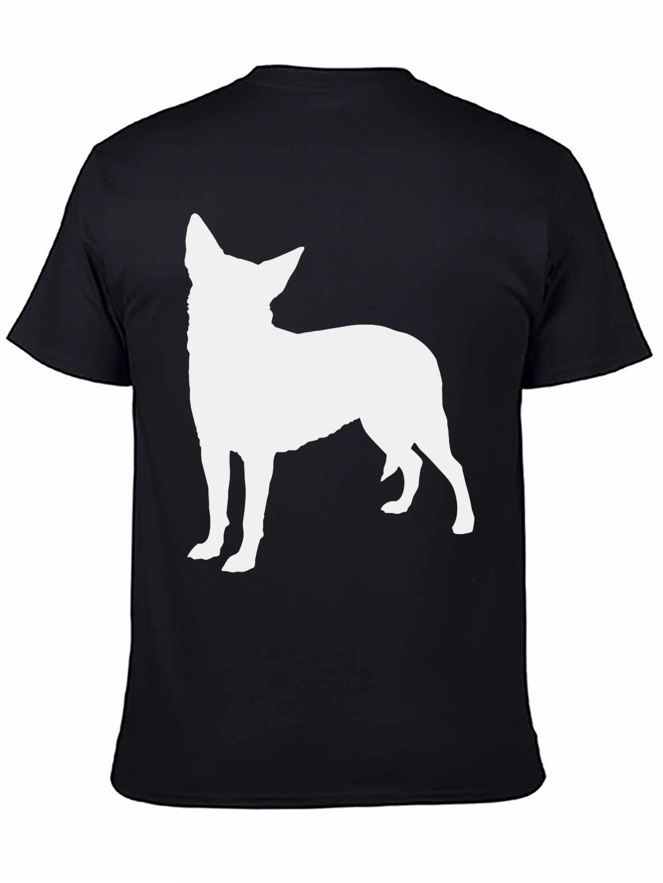 Dog Silhouette Graphic Tee - Black Cotton
