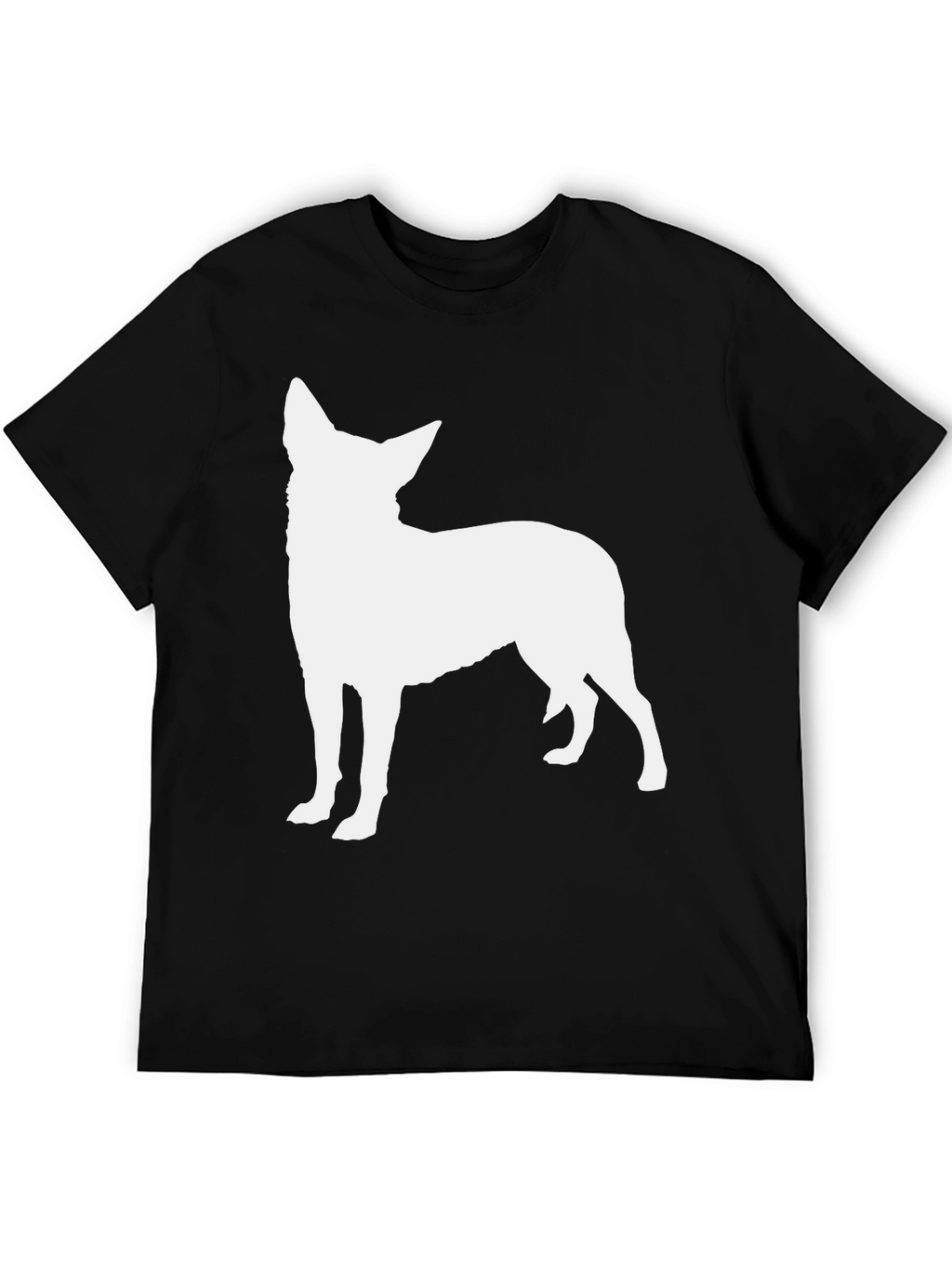 Dog Silhouette Graphic Tee - Black Cotton