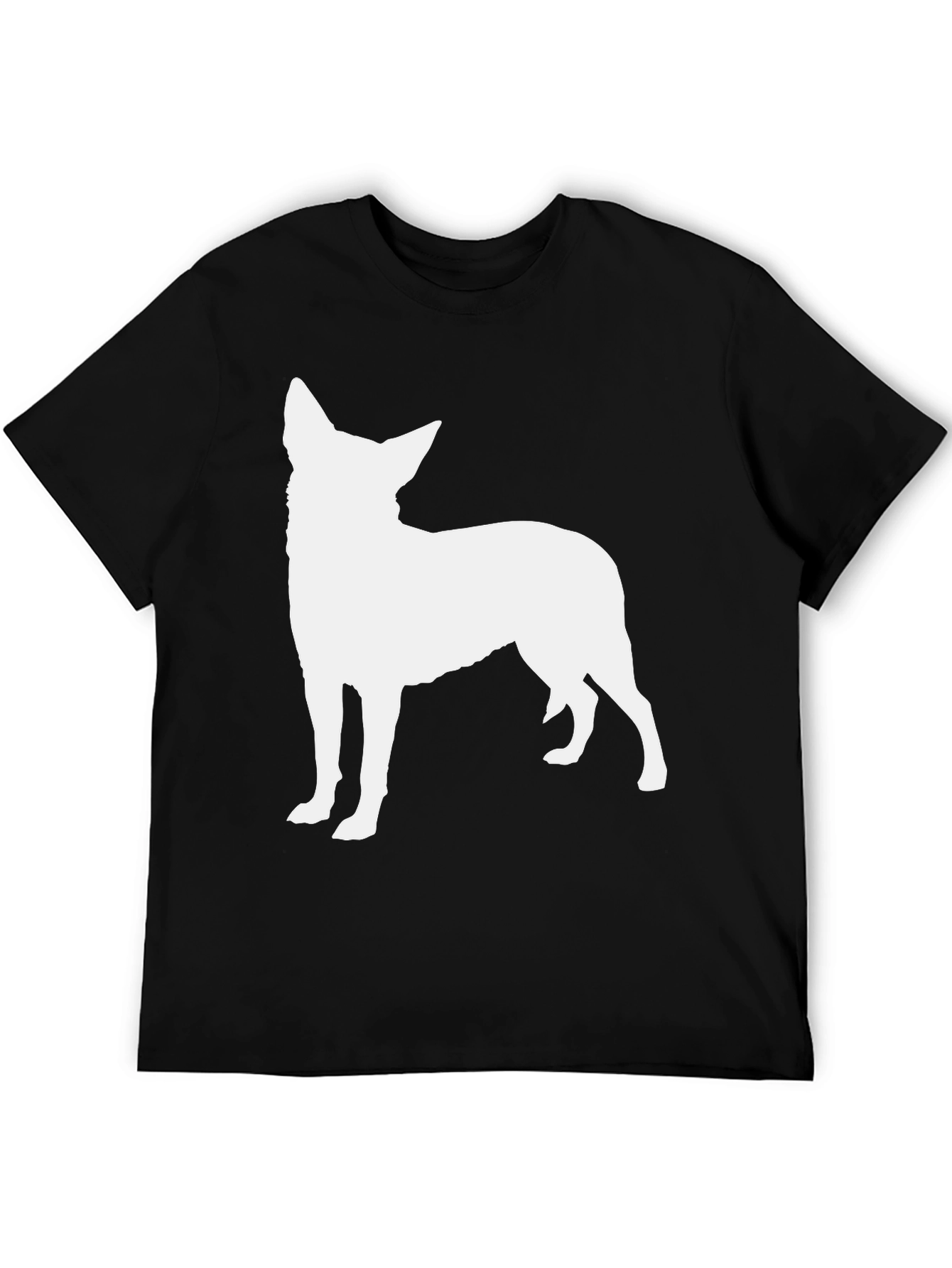 Dog Silhouette Graphic Tee - Black Cotton