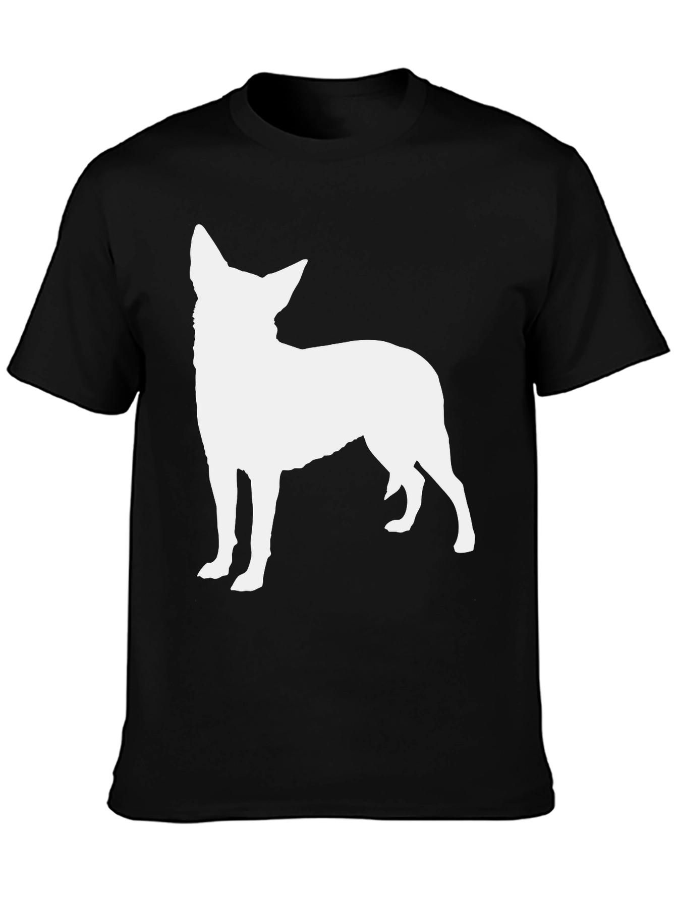 Dog Silhouette Graphic Tee - Black Cotton