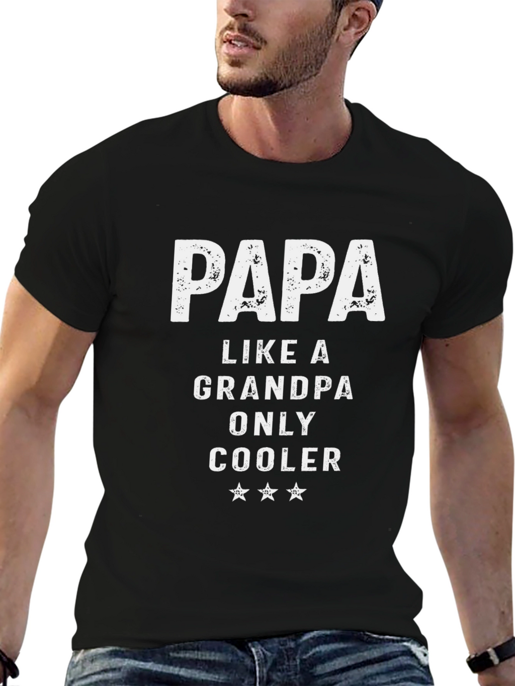 Papa Like a Grandpa Only Cooler Graphic Tee