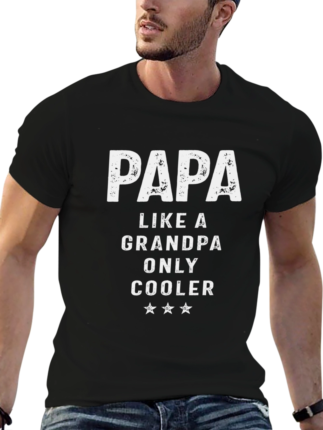Papa Like a Grandpa Only Cooler Graphic Tee