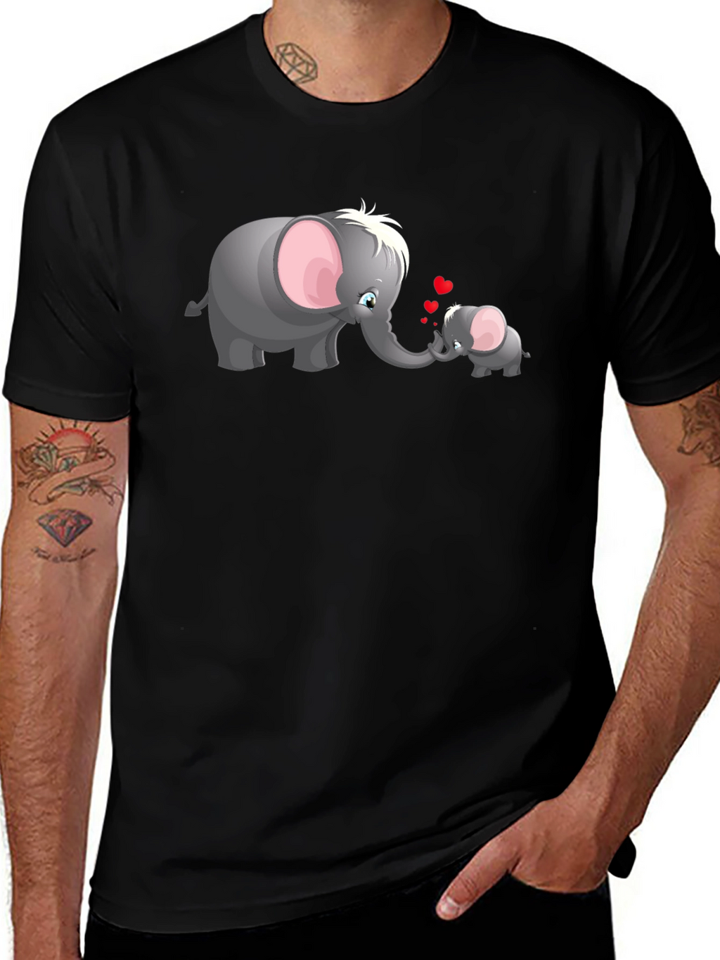 Elephant Love Graphic Tee - Cute Family T-Shirt