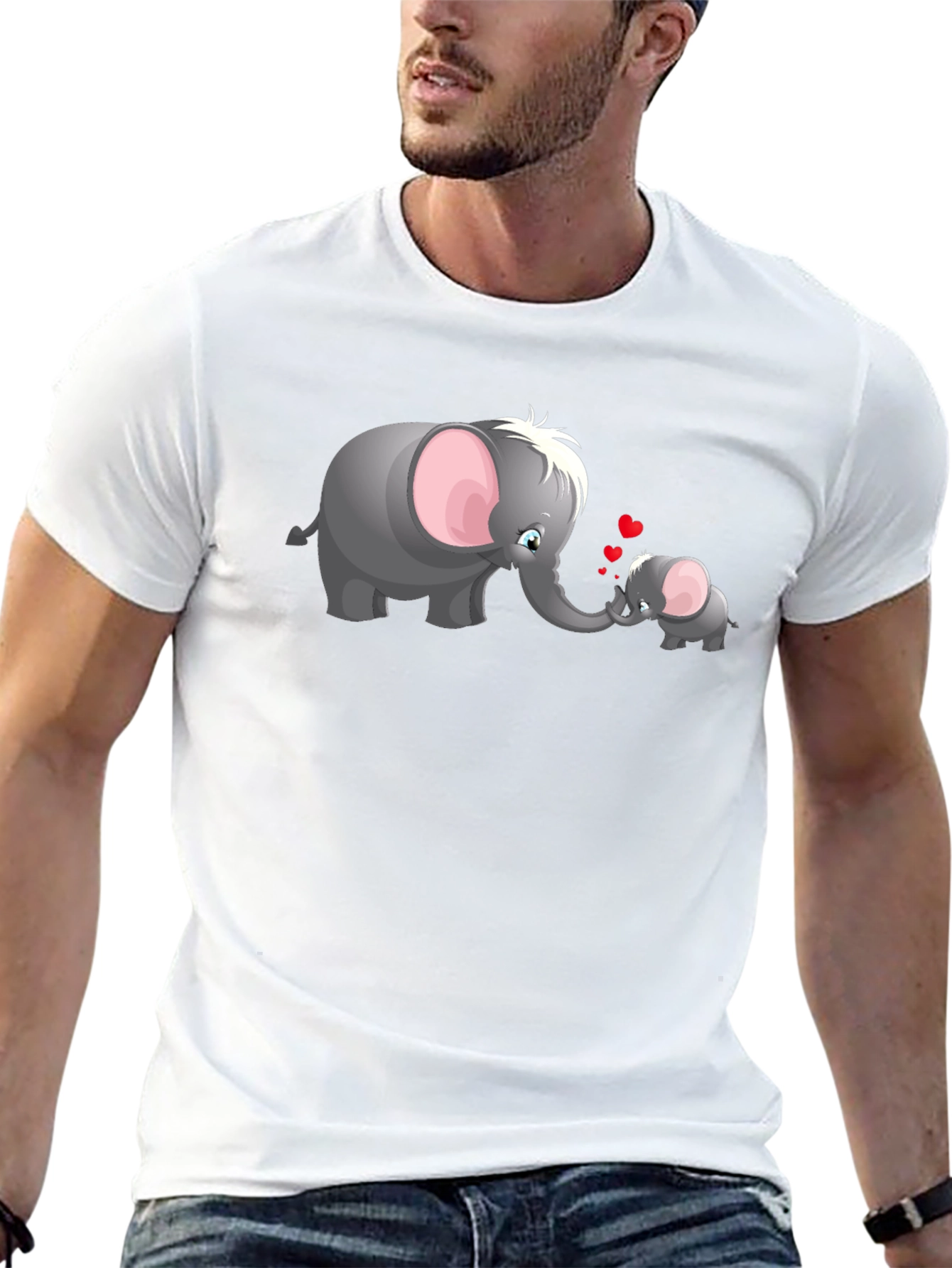 Elephant Love Graphic Tee - Cute Family T-Shirt
