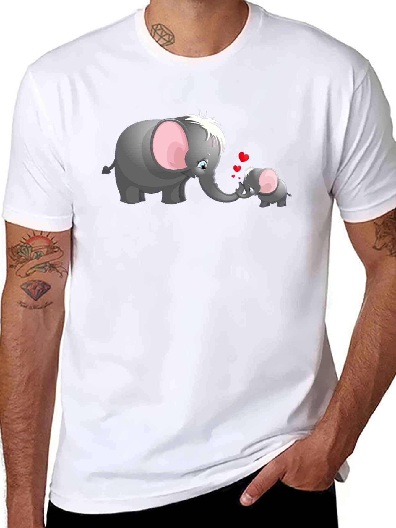 Elephant Love Graphic Tee - Cute Family T-Shirt
