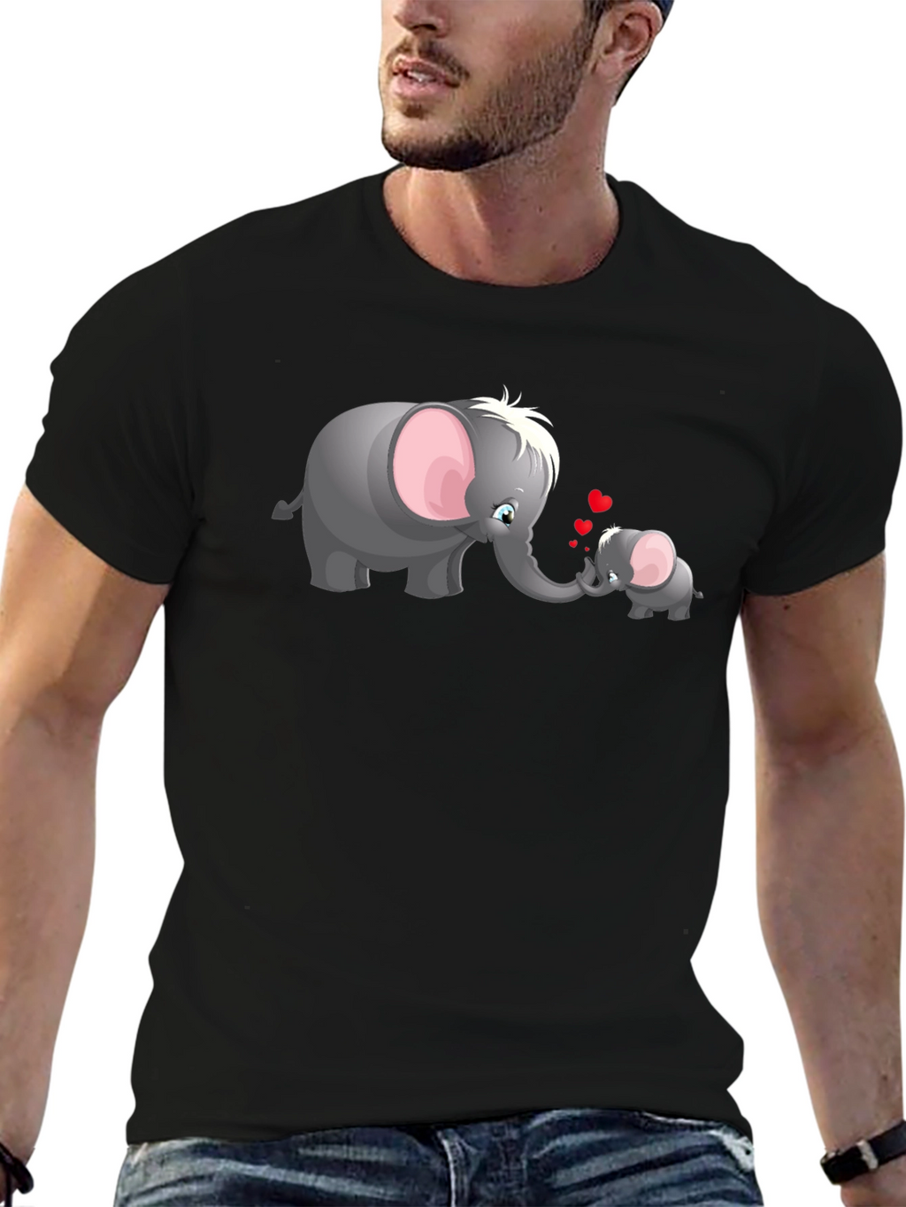Elephant Love Graphic Tee - Cute Family T-Shirt