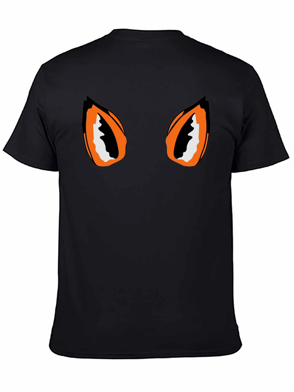 Black Tee with Graphic Eyes Design