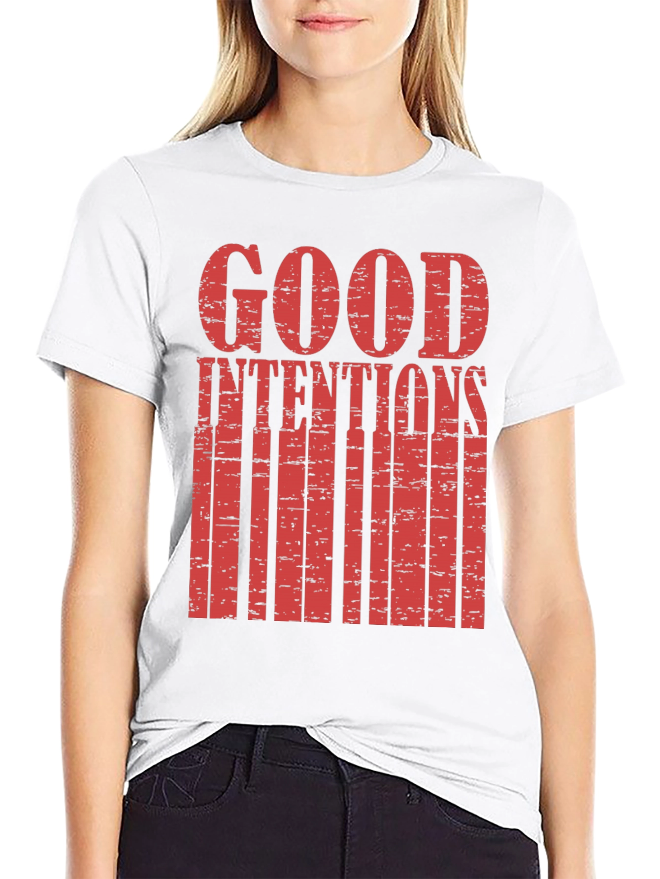 Good Intentions Graphic Print Black T-Shirt