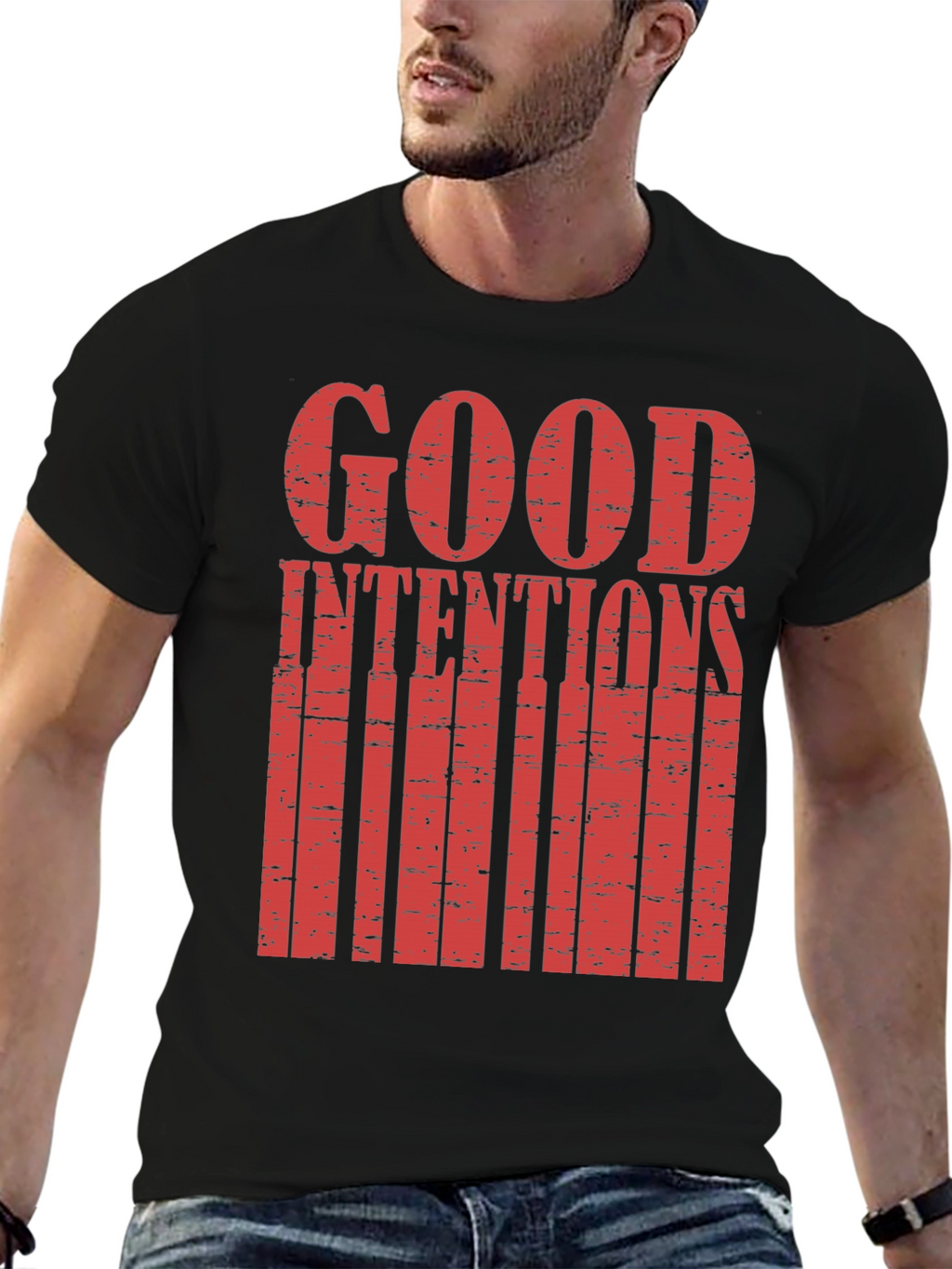 Good Intentions Graphic Print Black T-Shirt