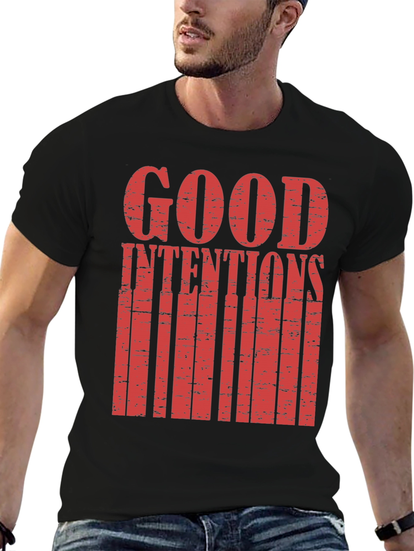 Good Intentions Graphic Print Black T-Shirt